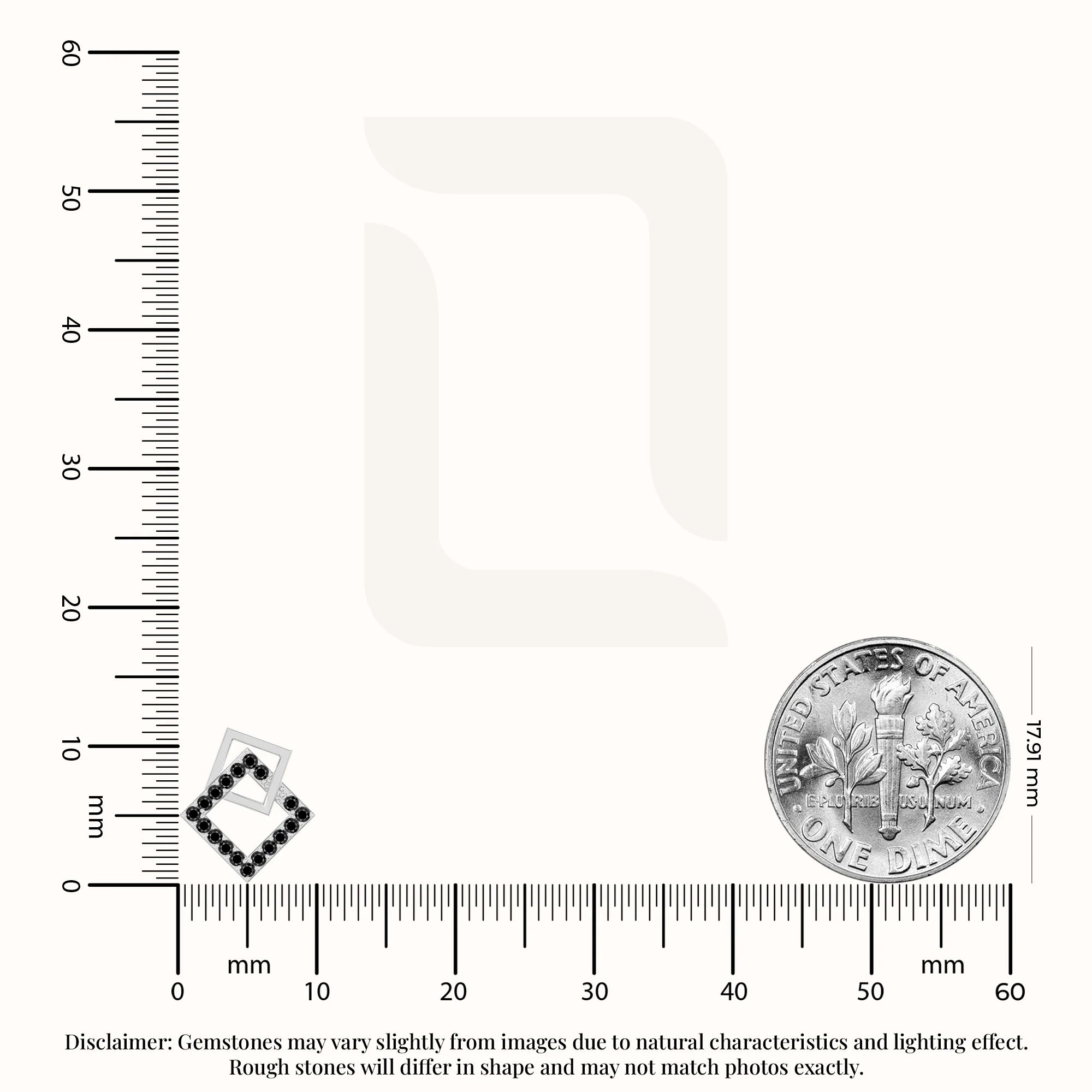 natural black-onyx square stud earrings in sterling silver 