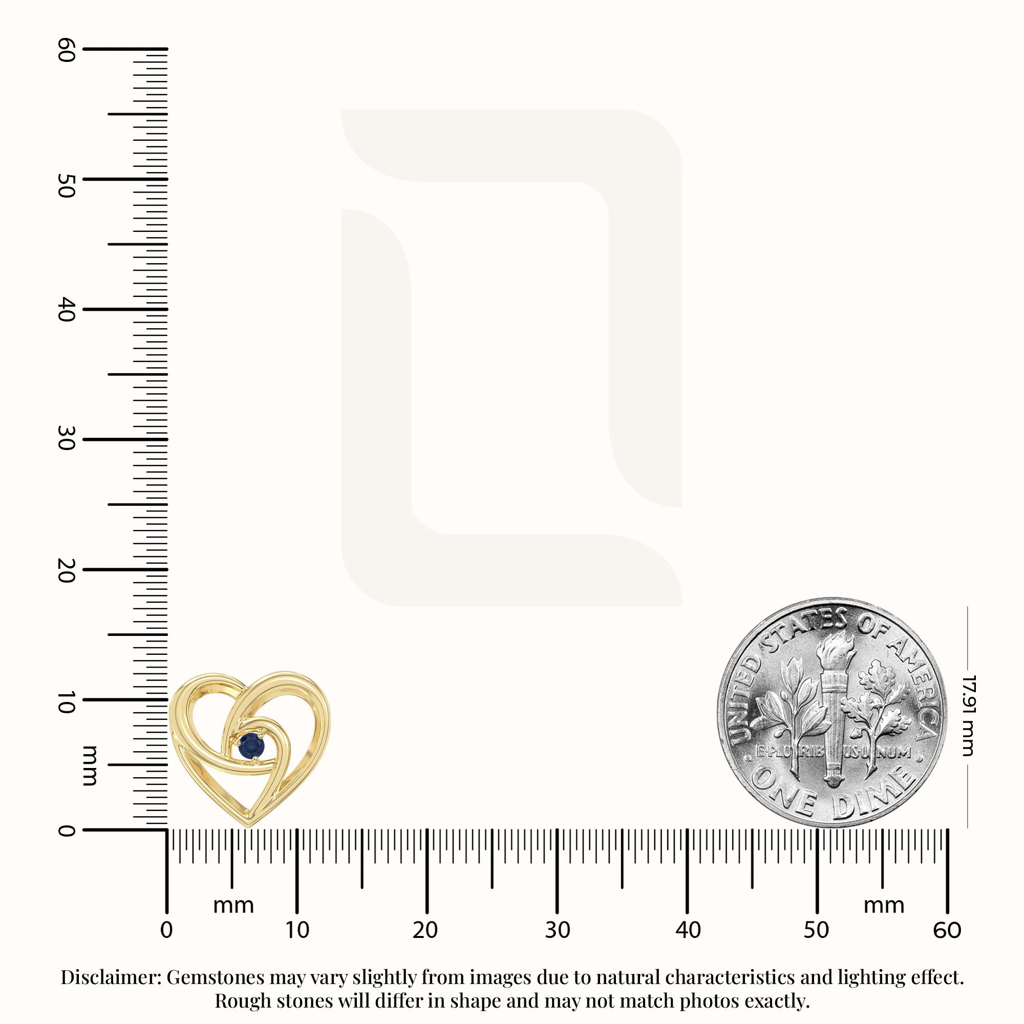 natural blue-sapphire heart stud earrings in yellow gold vermeil 