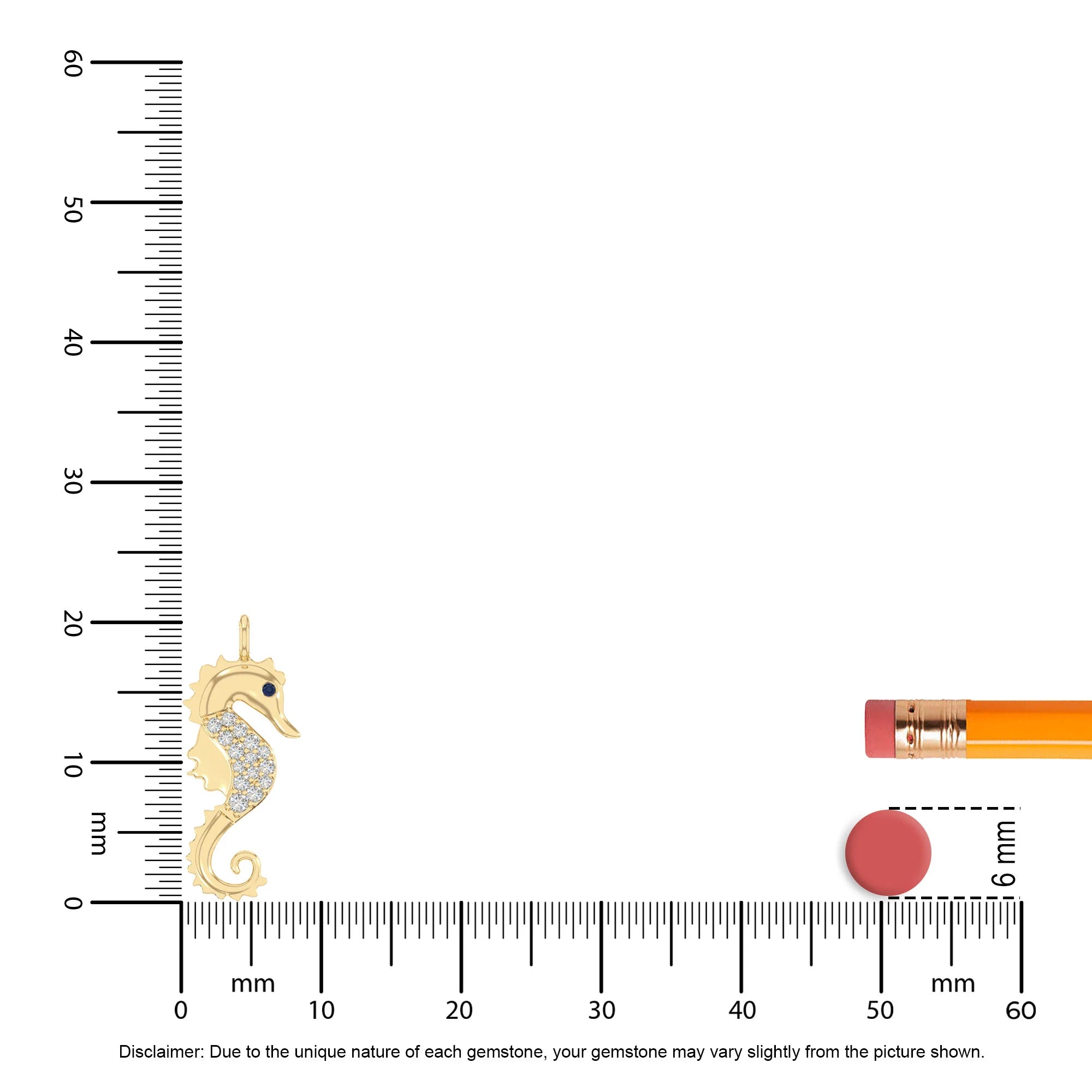 natural blue-sapphire sea horse necklaces in yellow gold vermeil 