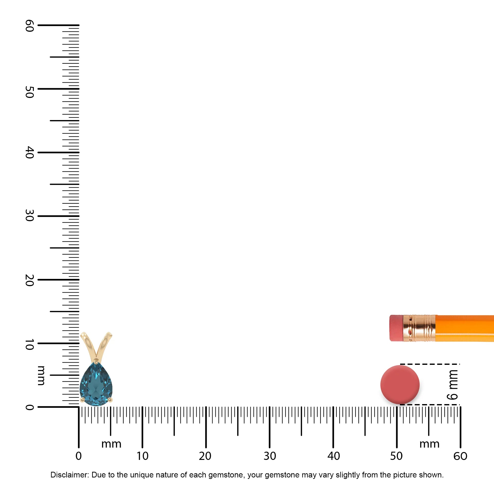natural london-blue-topaz v-bale solitaire necklaces in yellow gold vermeil 
