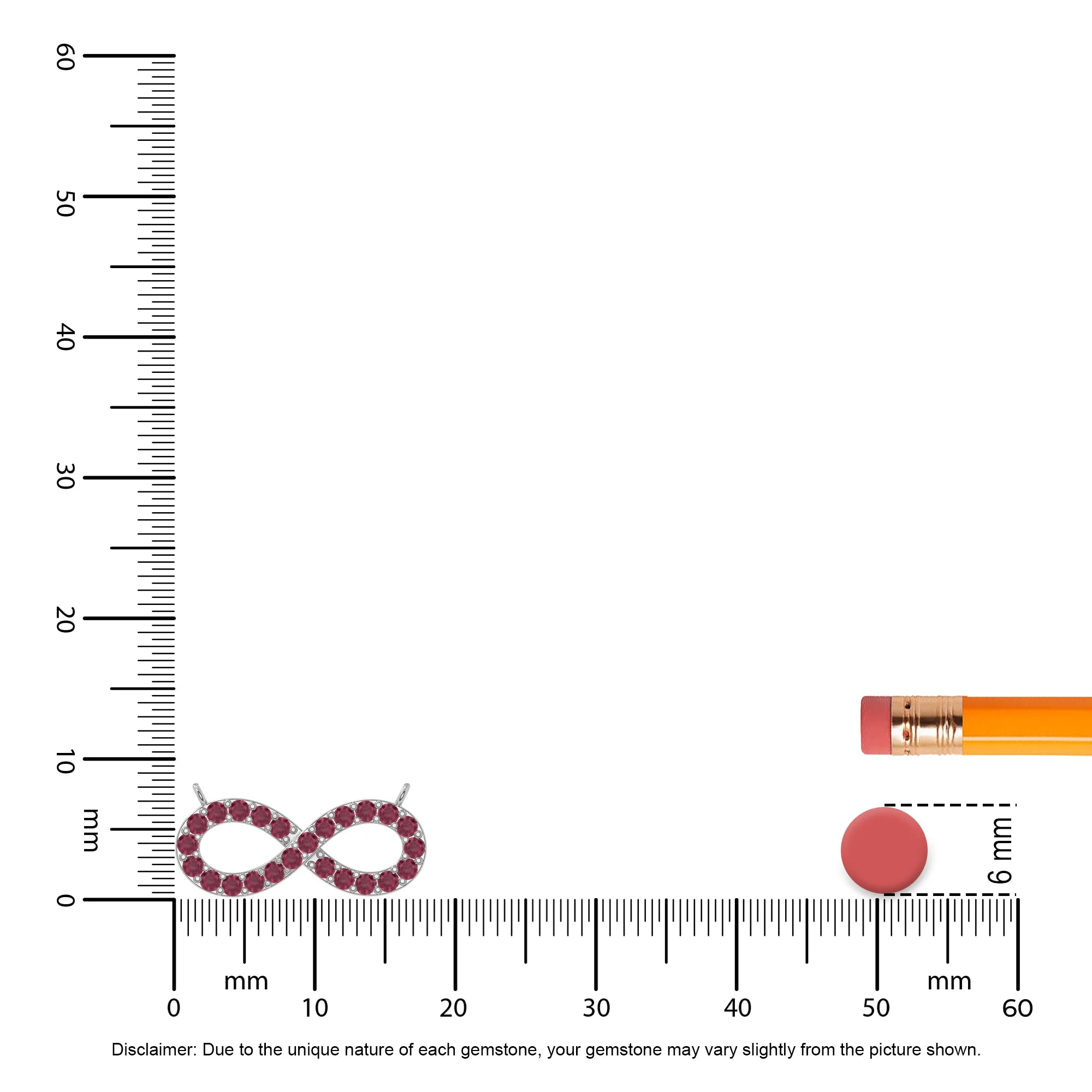 natural ruby infinity necklaces in sterling silver 