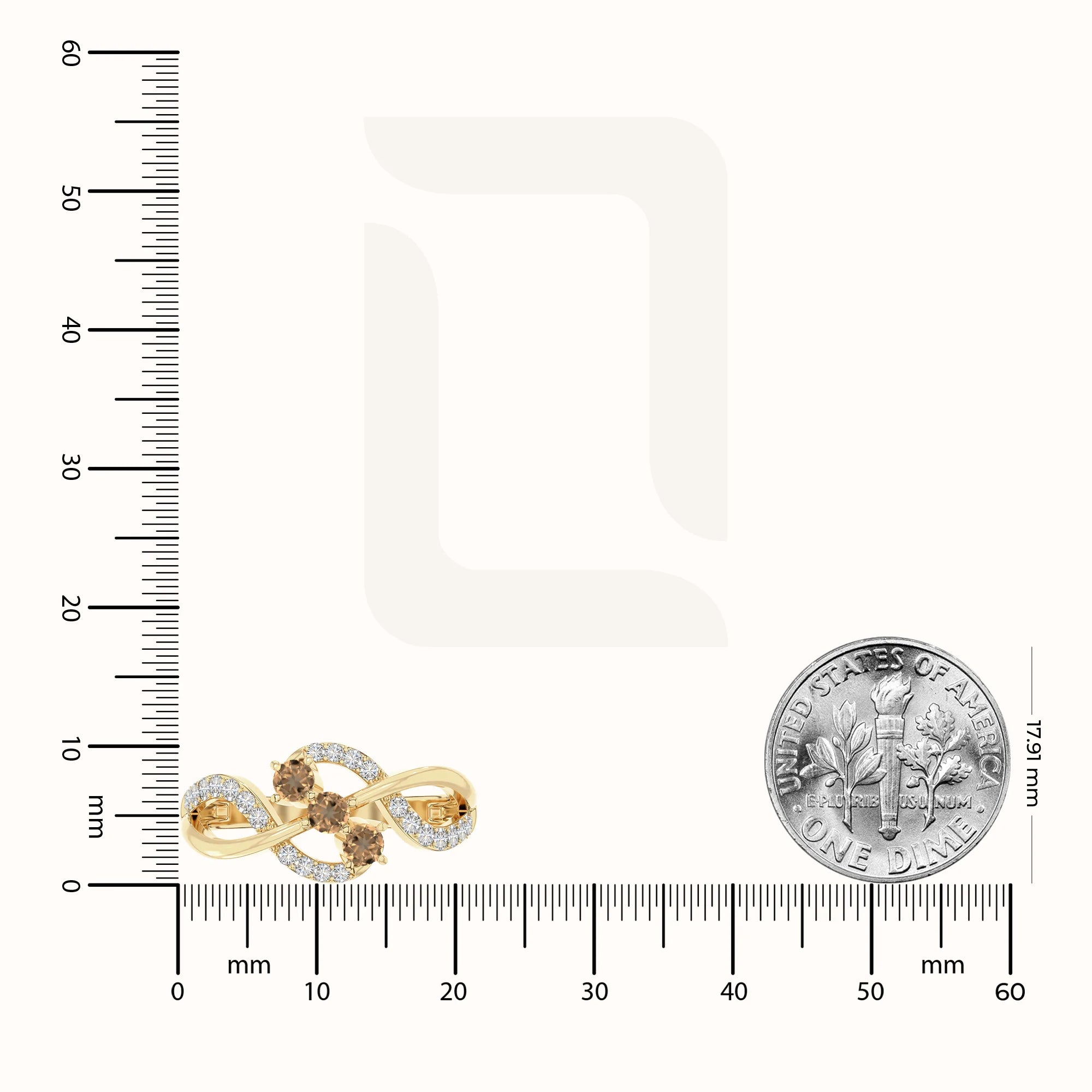 natural citrine infinity promise rings in yellow gold vermeil