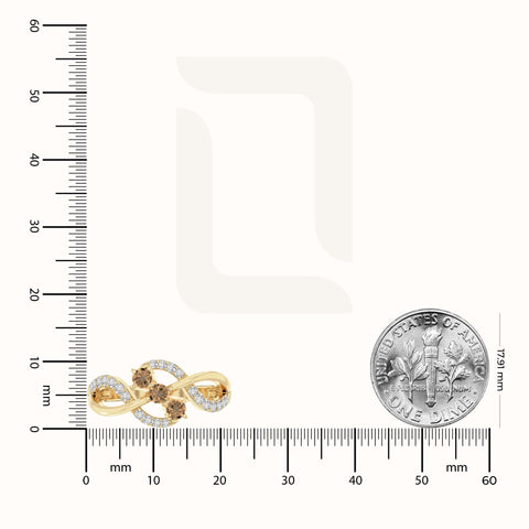 natural citrine infinity promise rings in yellow gold vermeil