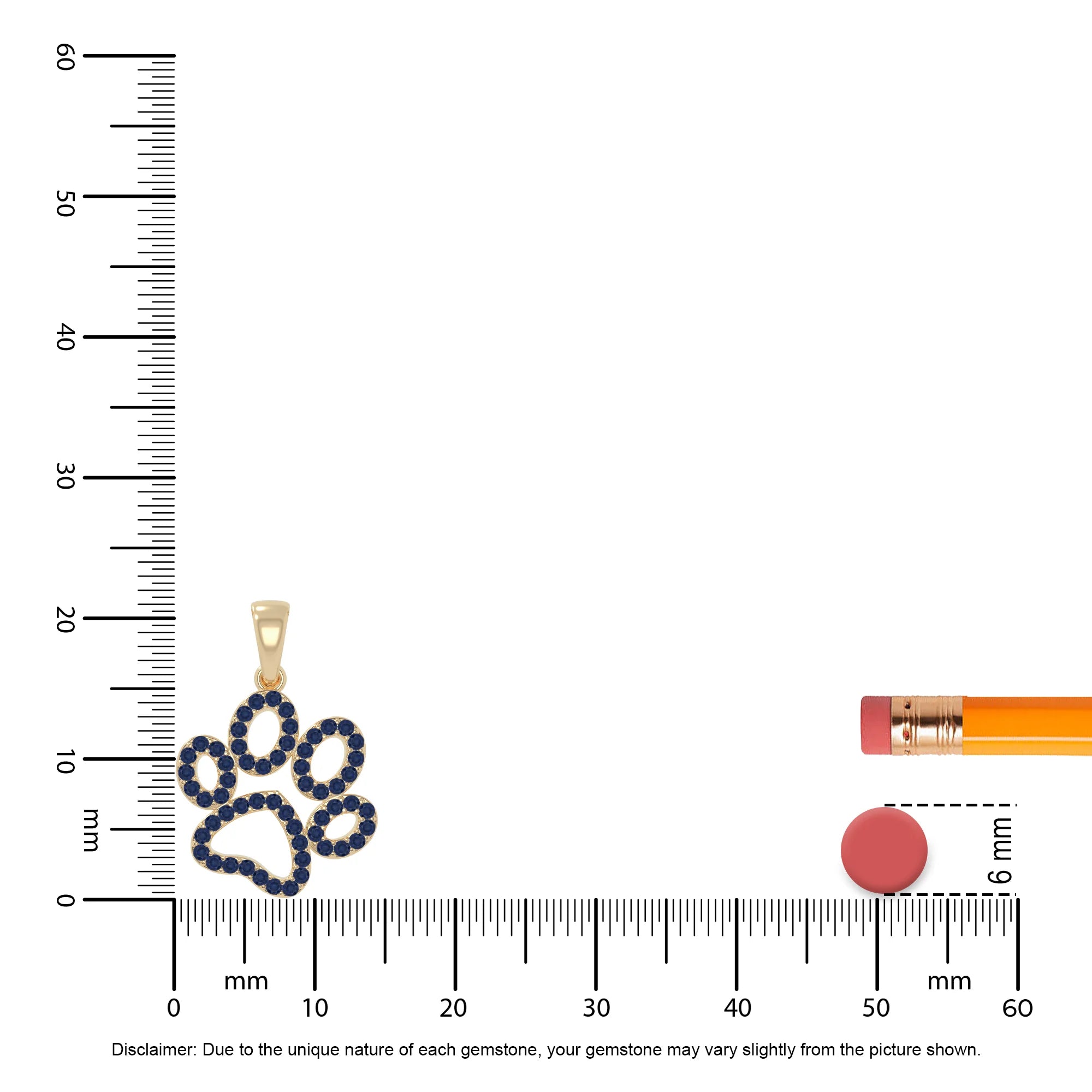 natural blue sapphire dog paw knot necklaces in yellow gold vermeil 