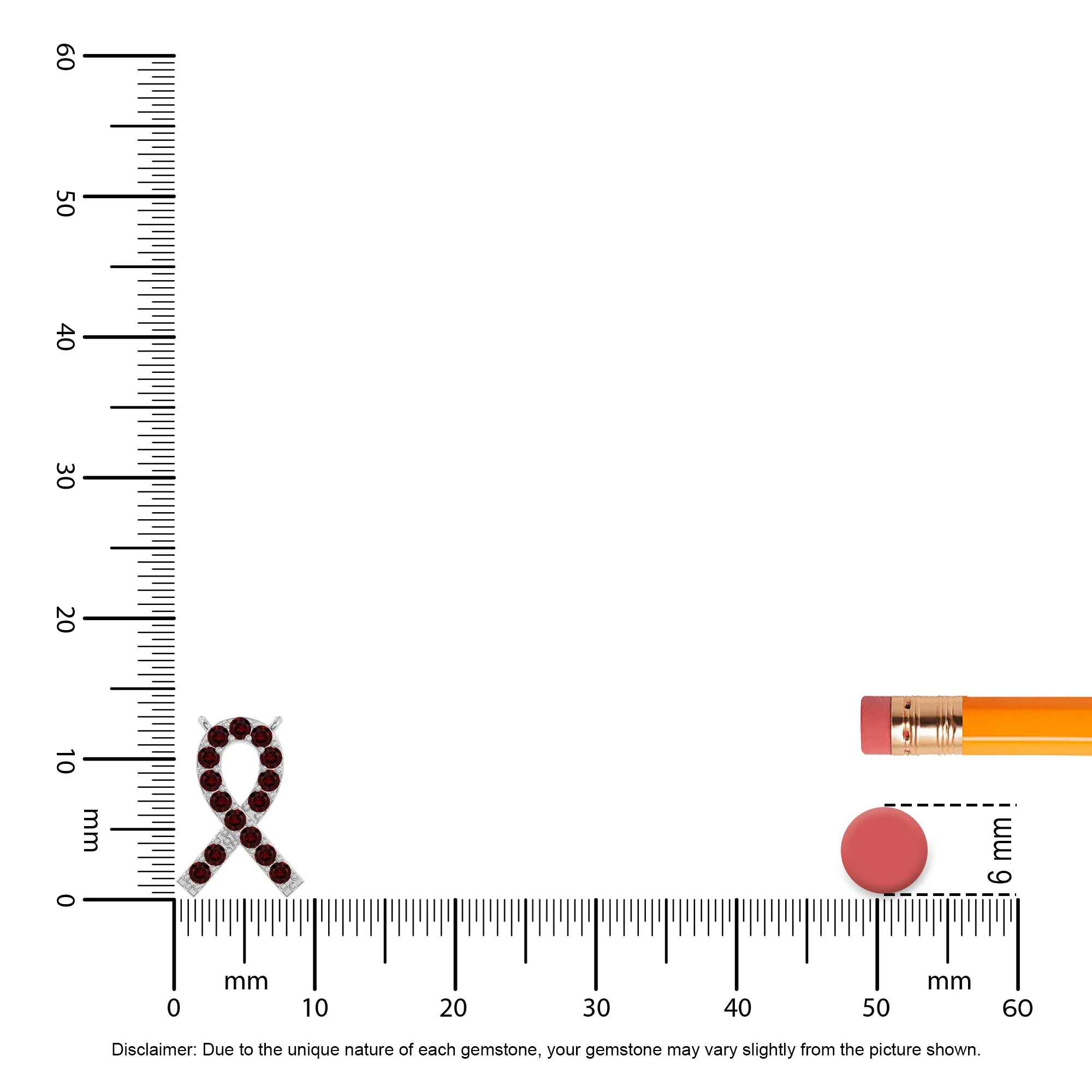 natural garnet cancer ribbon necklaces in sterling silver 