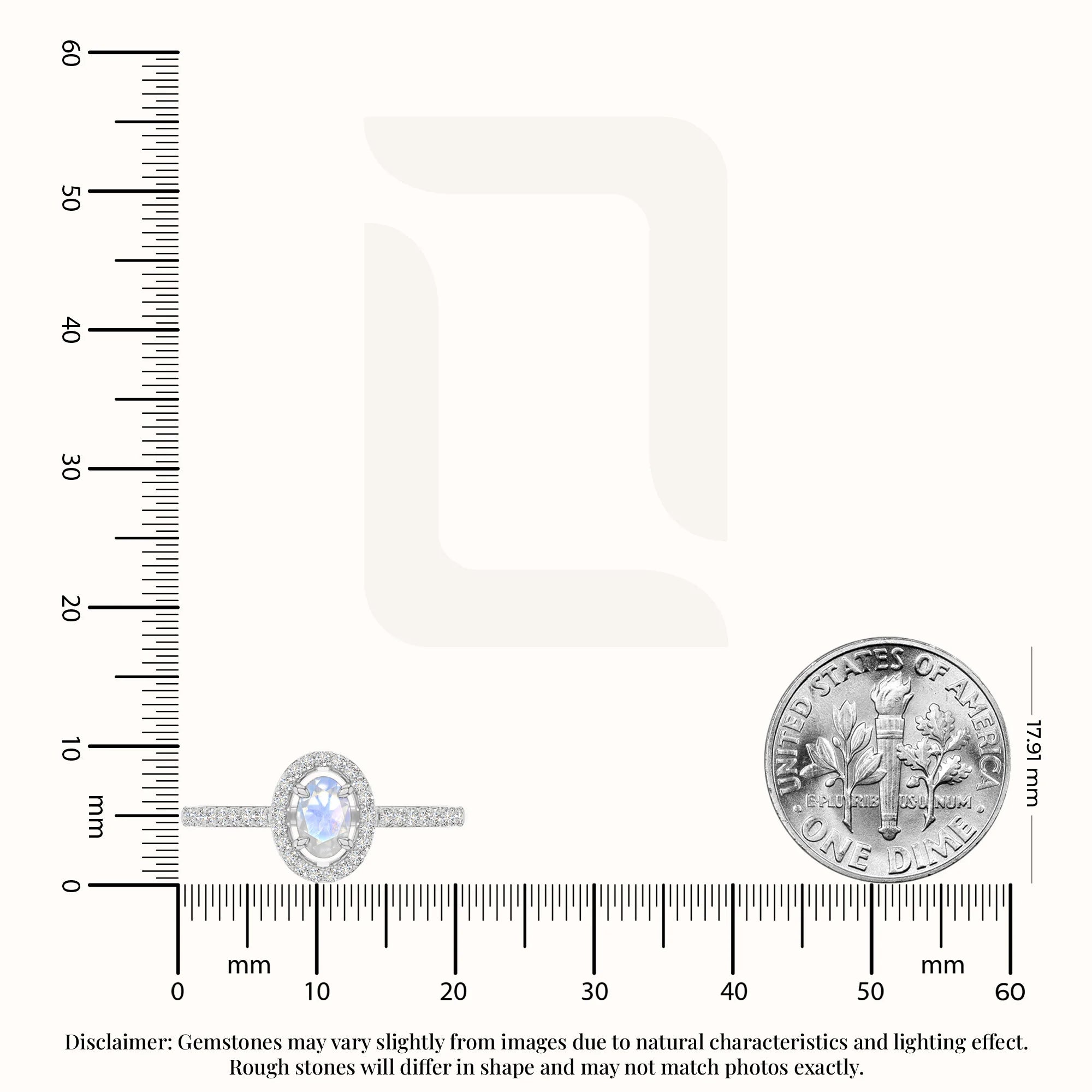 natural rainbow moonstone solitaire halo engagement rings in sterling silver 