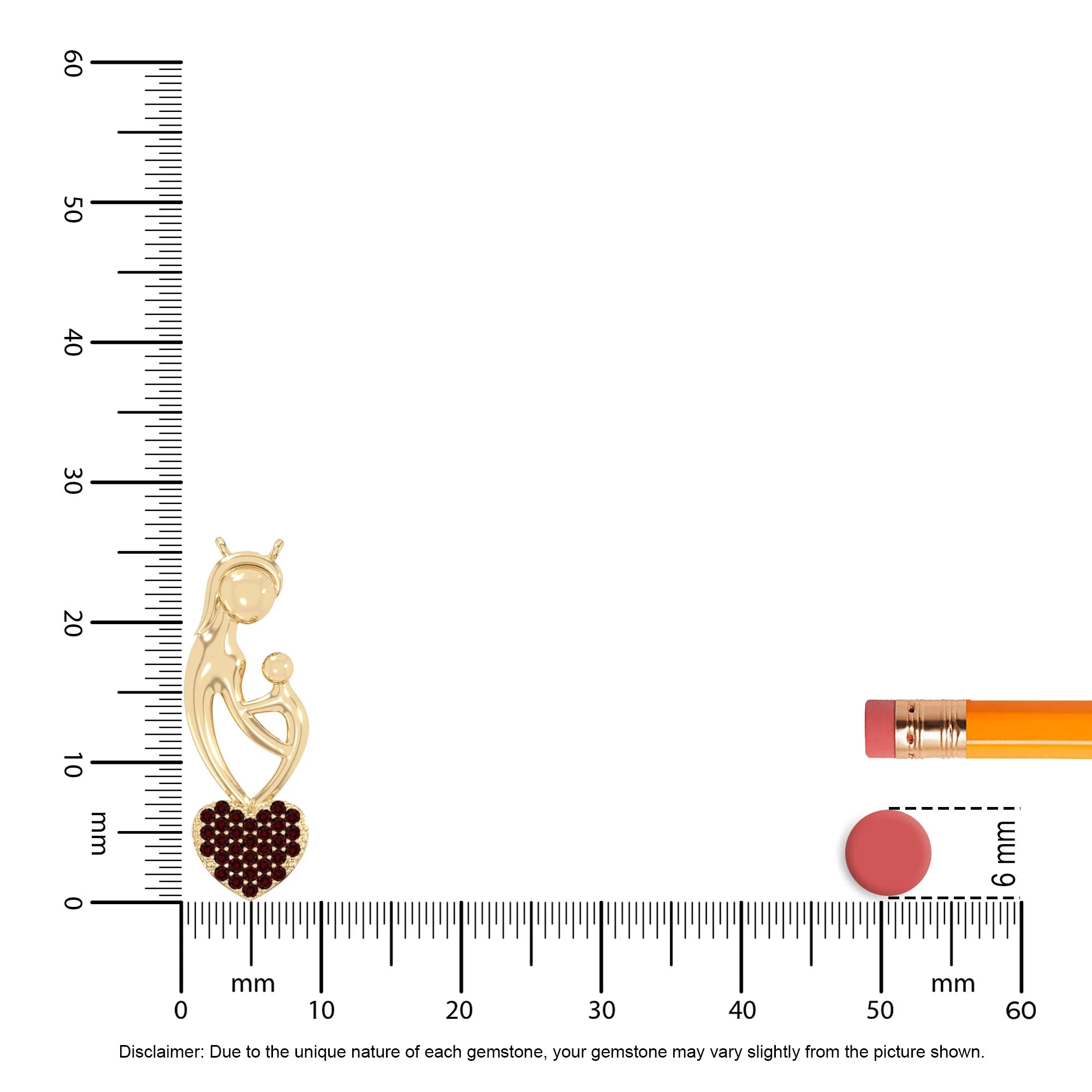 natural garnet mother child heart necklaces in yellow gold vermeil 