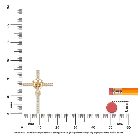 natural citrine infinity cross necklaces in yellow gold vermeil 