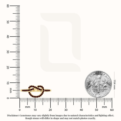 natural garnet infinity knot promise rings in yellow gold vermeil