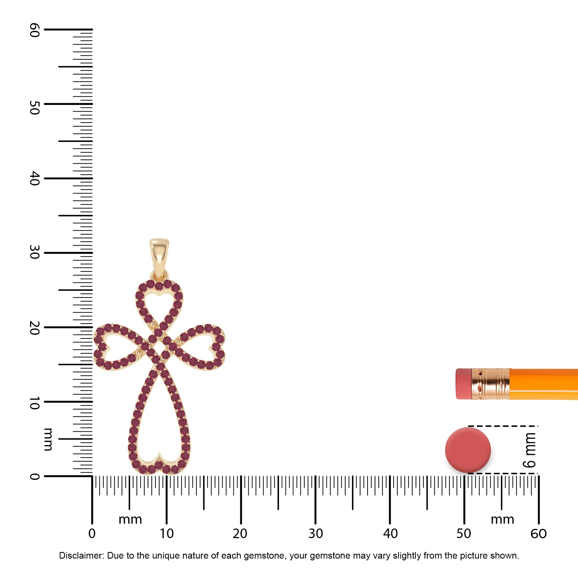 natural ruby infinity cross necklaces in yellow gold vermeil 