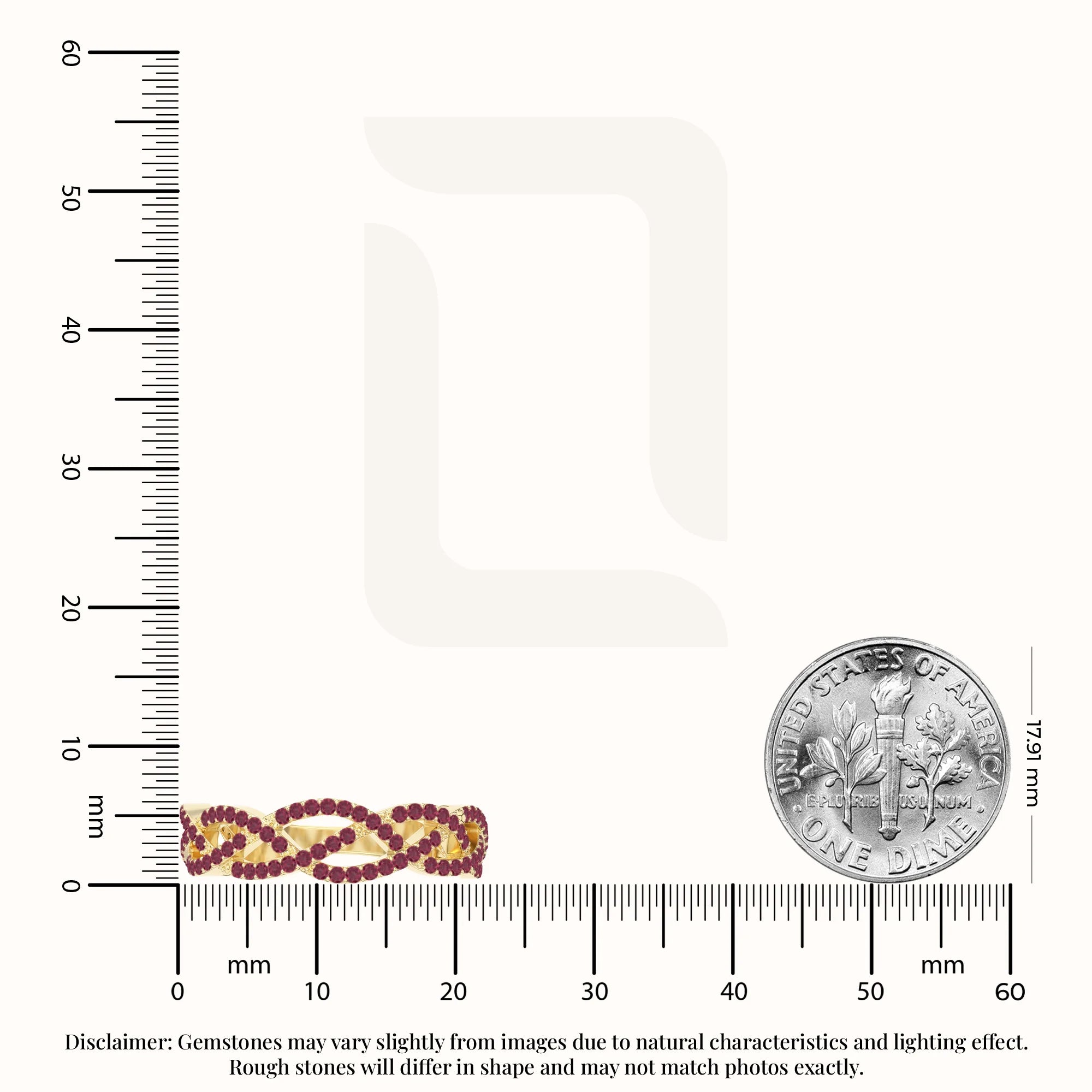 natural ruby twisted braided wedding band rings in yellow gold vermeil