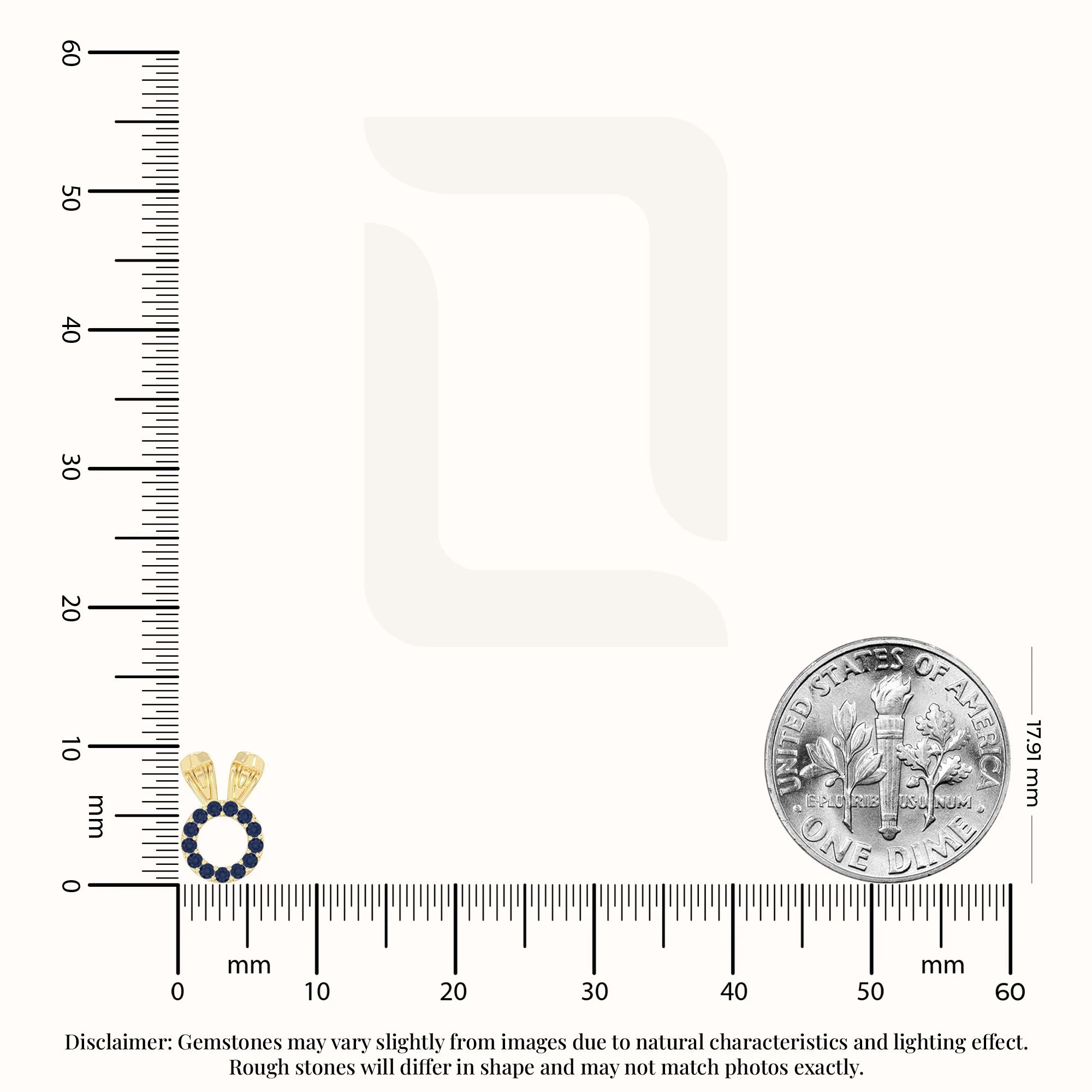 natural blue-sapphire bunny-rabit stud earrings in yellow gold vermeil 