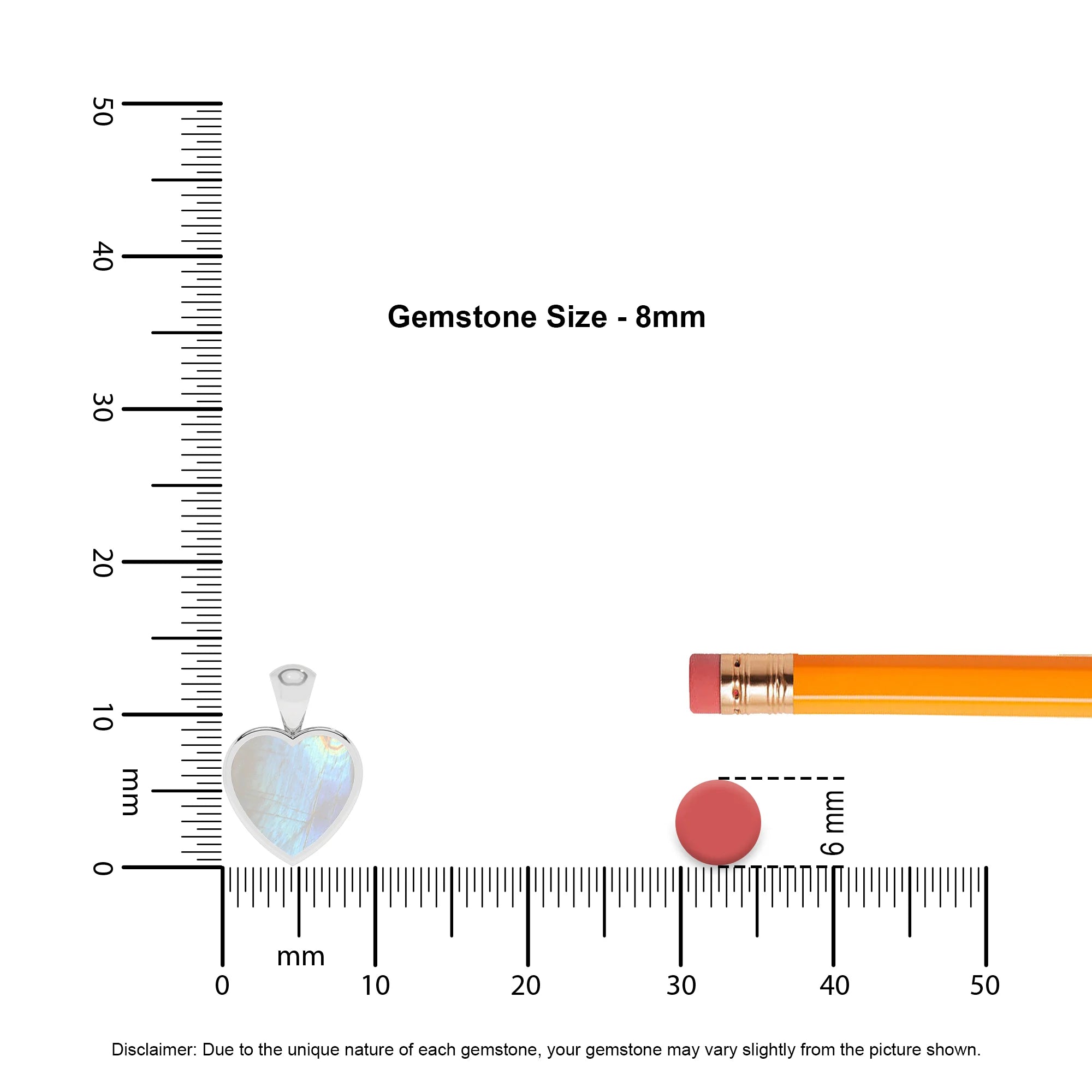 natural rainbow-moonstone heart shape pendant necklace