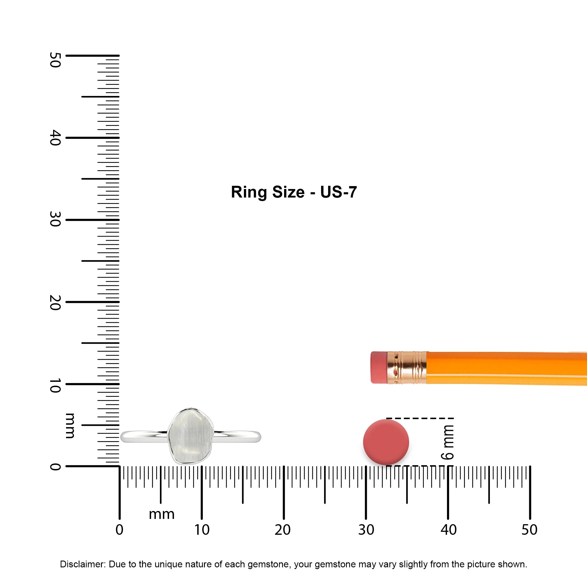 selenite rough shape stackable bezel-set ring