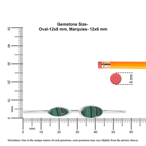 natural malachite oval-marquise shape twister bracelet