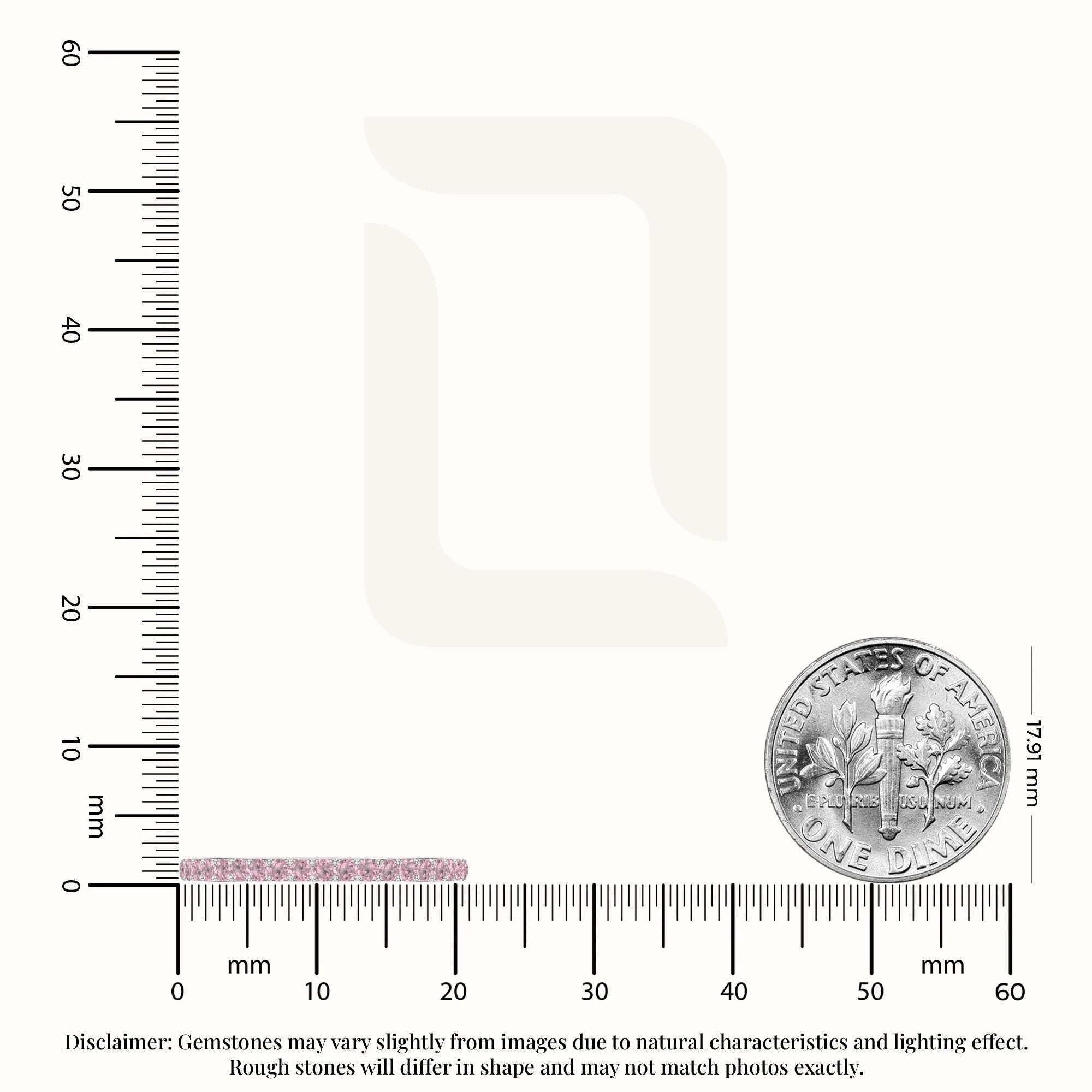 natural pink tourmaline eternity band rings in sterling silver 