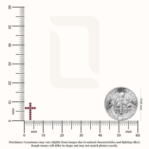 natural ruby cross stud earrings in sterling silver 