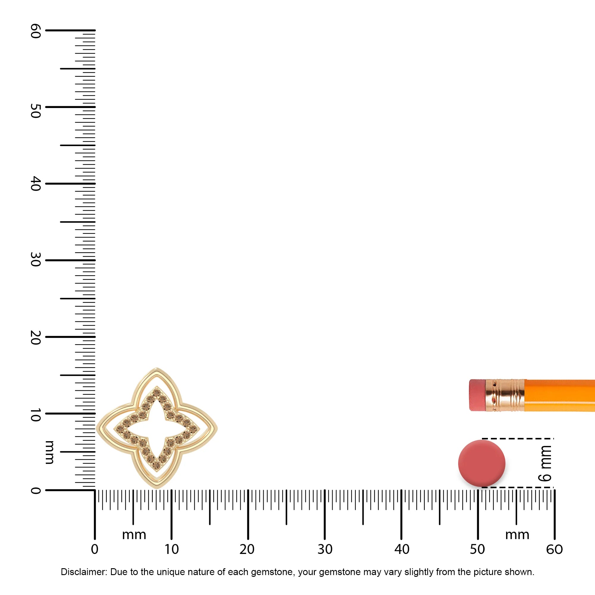 natural citrine 4 petal flower necklaces in yellow gold vermeil 