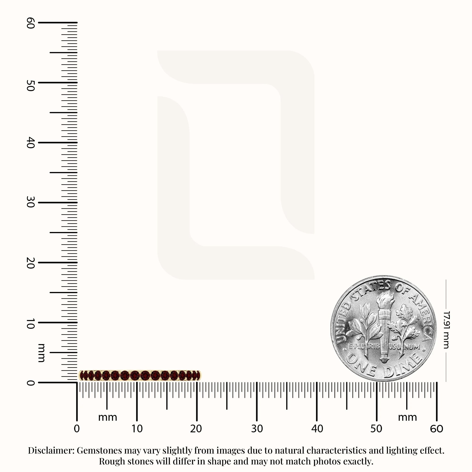 natural garnet half eternity band rings in yellow gold vermeil