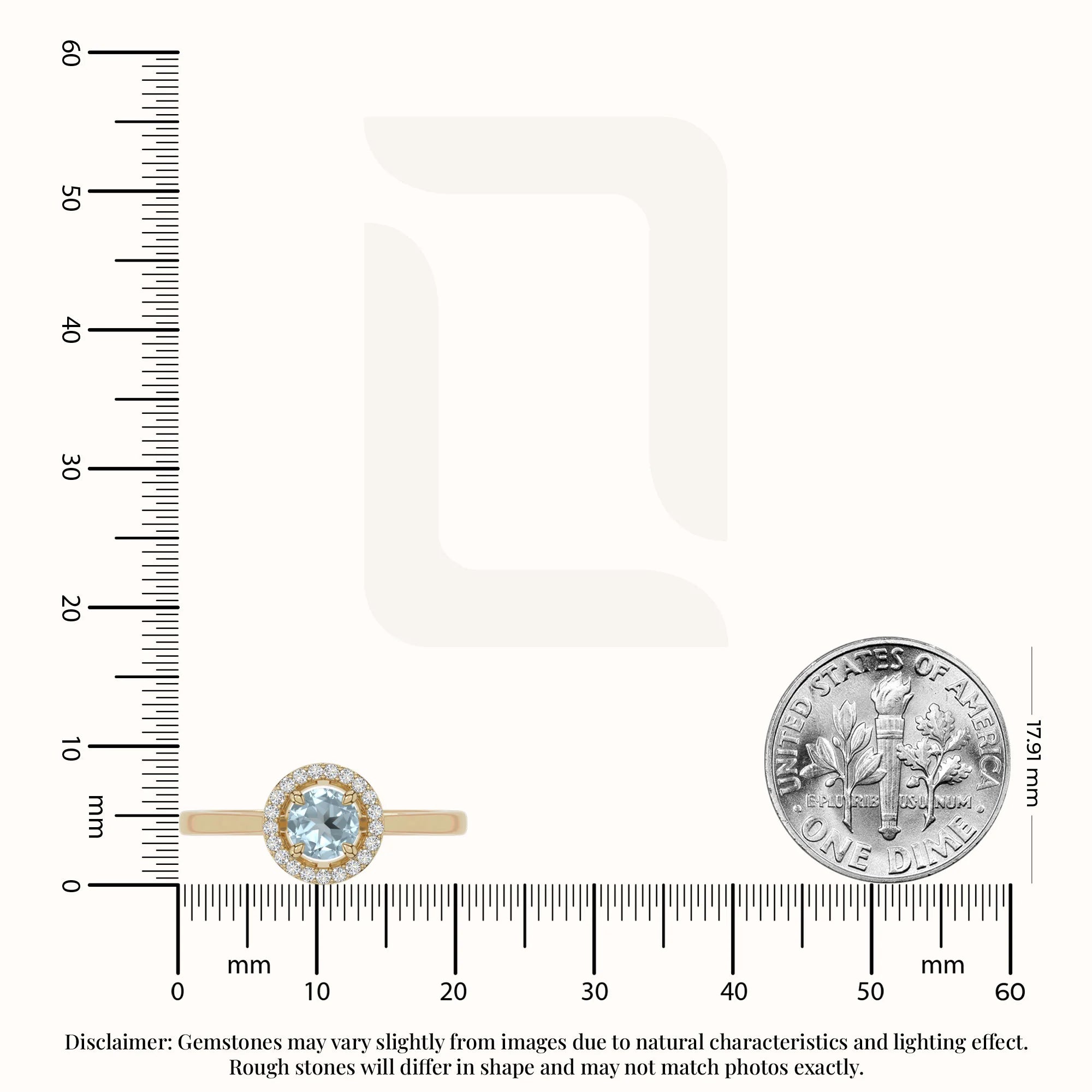 natural aquamarine solitaire halo engagement rings in yellow gold vermeil