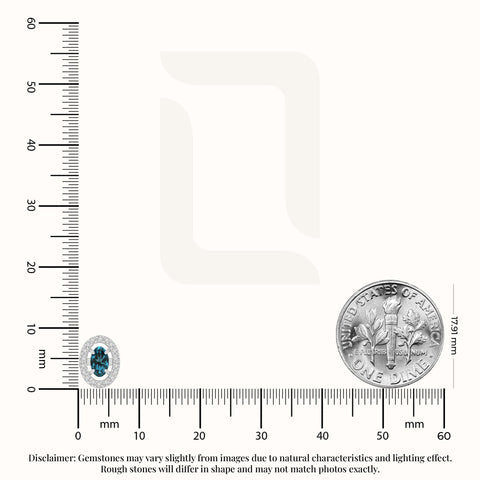 natural london-blue-topaz halo stud earrings in sterling silver 