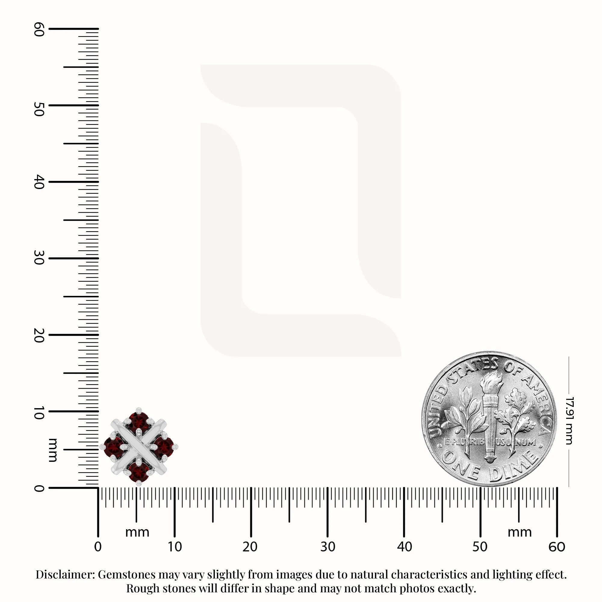 natural garnet flower stud earrings in sterling silver 