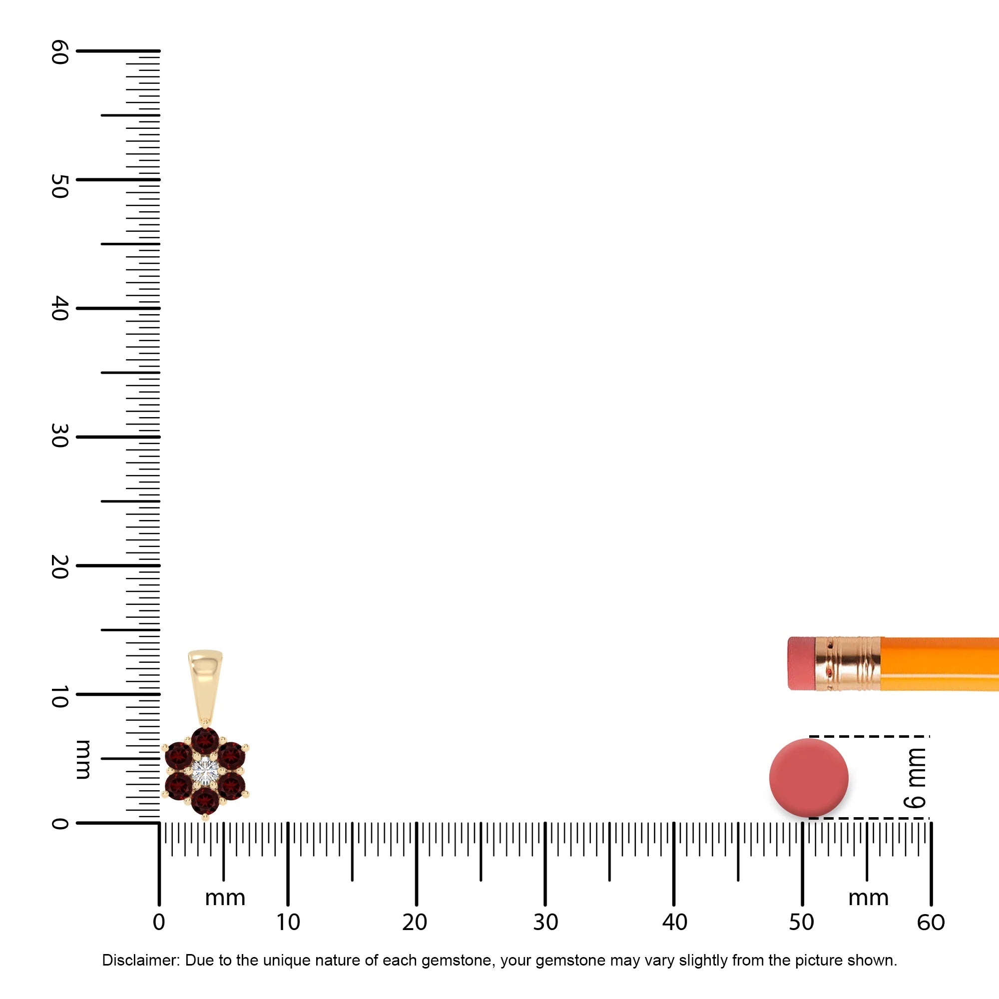 natural garnet flower necklaces in yellow gold vermeil 