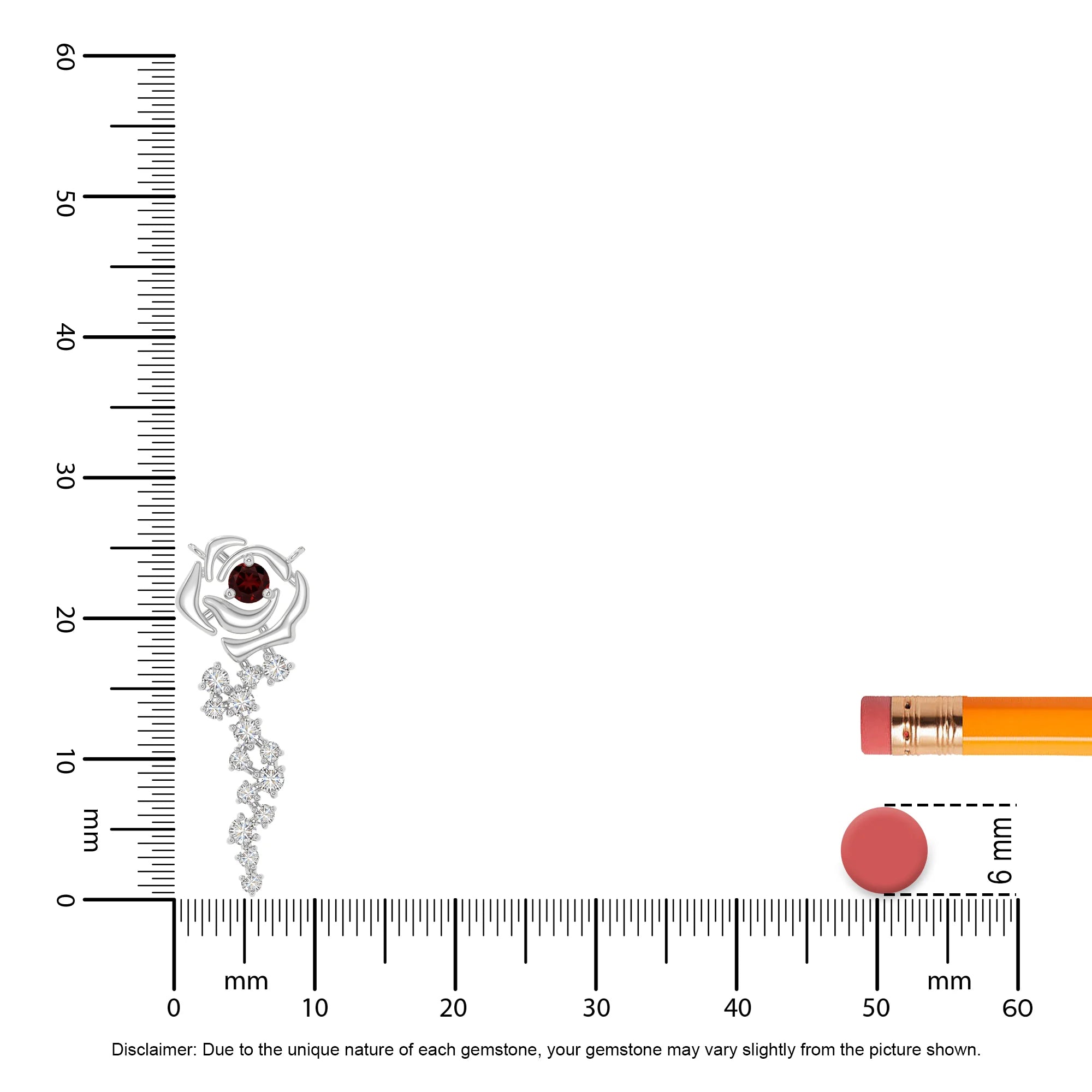 natural garnet rose flower necklaces in sterling silver 