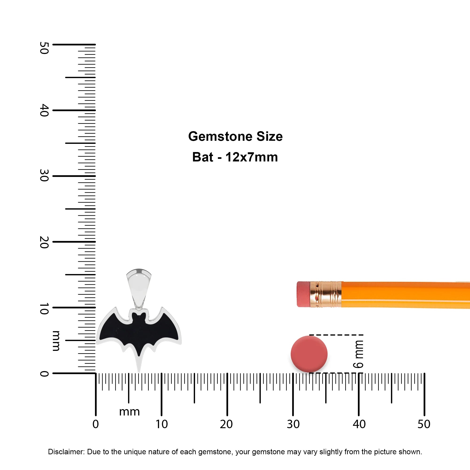 natural black-tourmaline bat shape pendant necklace