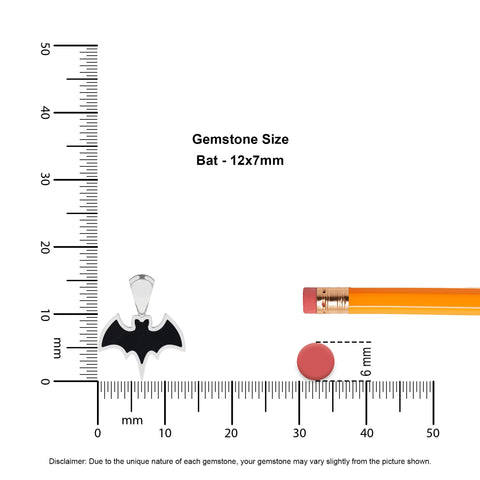 natural black-tourmaline bat shape pendant necklace