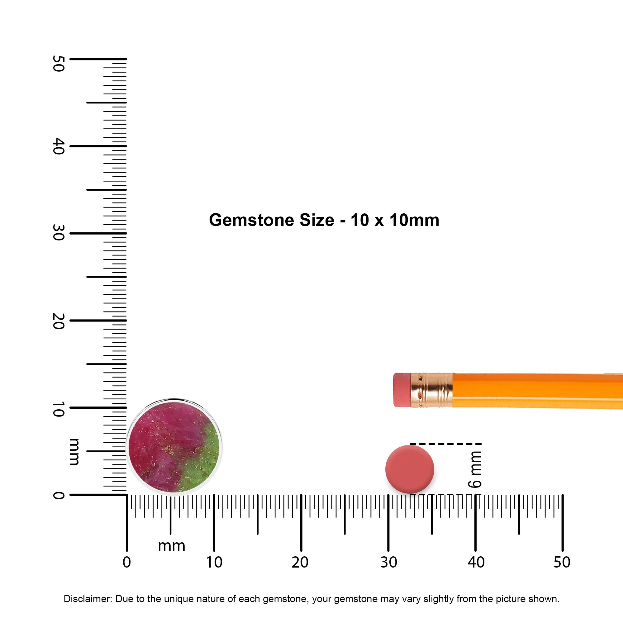 natural ruby-zoisite round shape pendant necklace