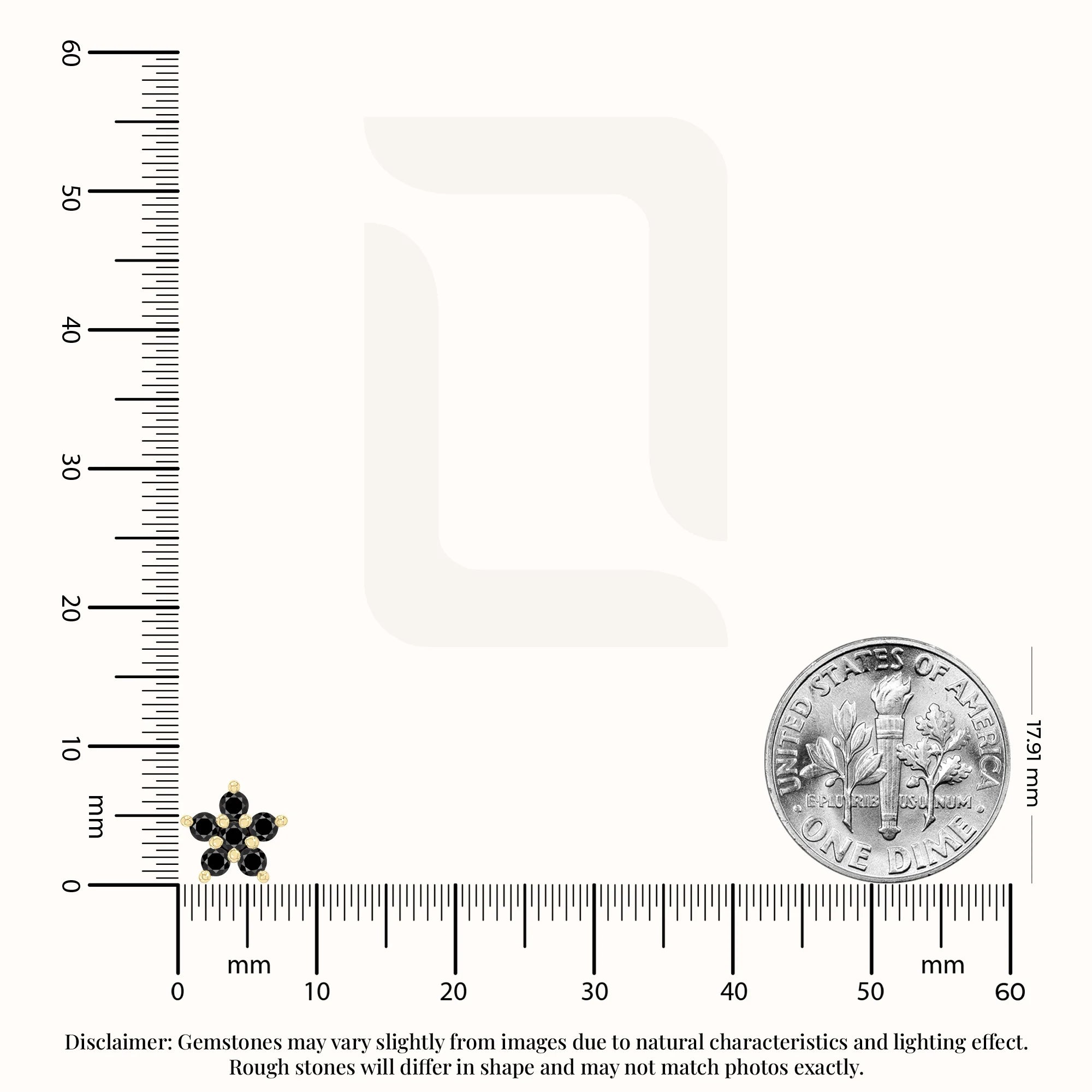 natural black-onyx flower stud earrings in yellow gold vermeil 