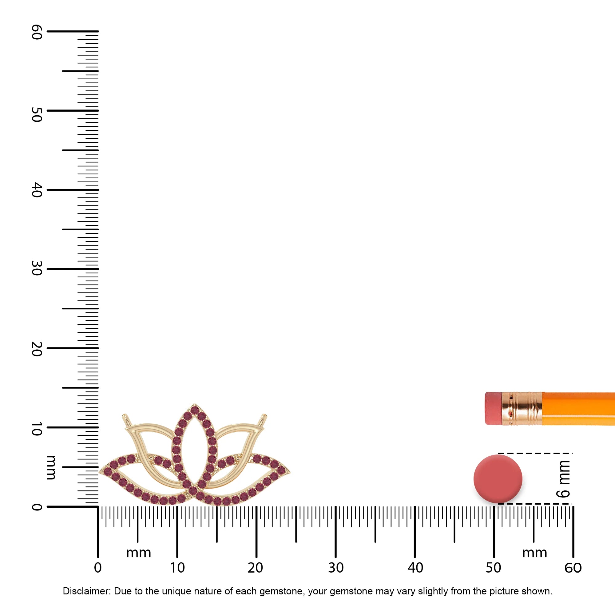 natural ruby lotus flower necklaces in yellow gold vermeil 