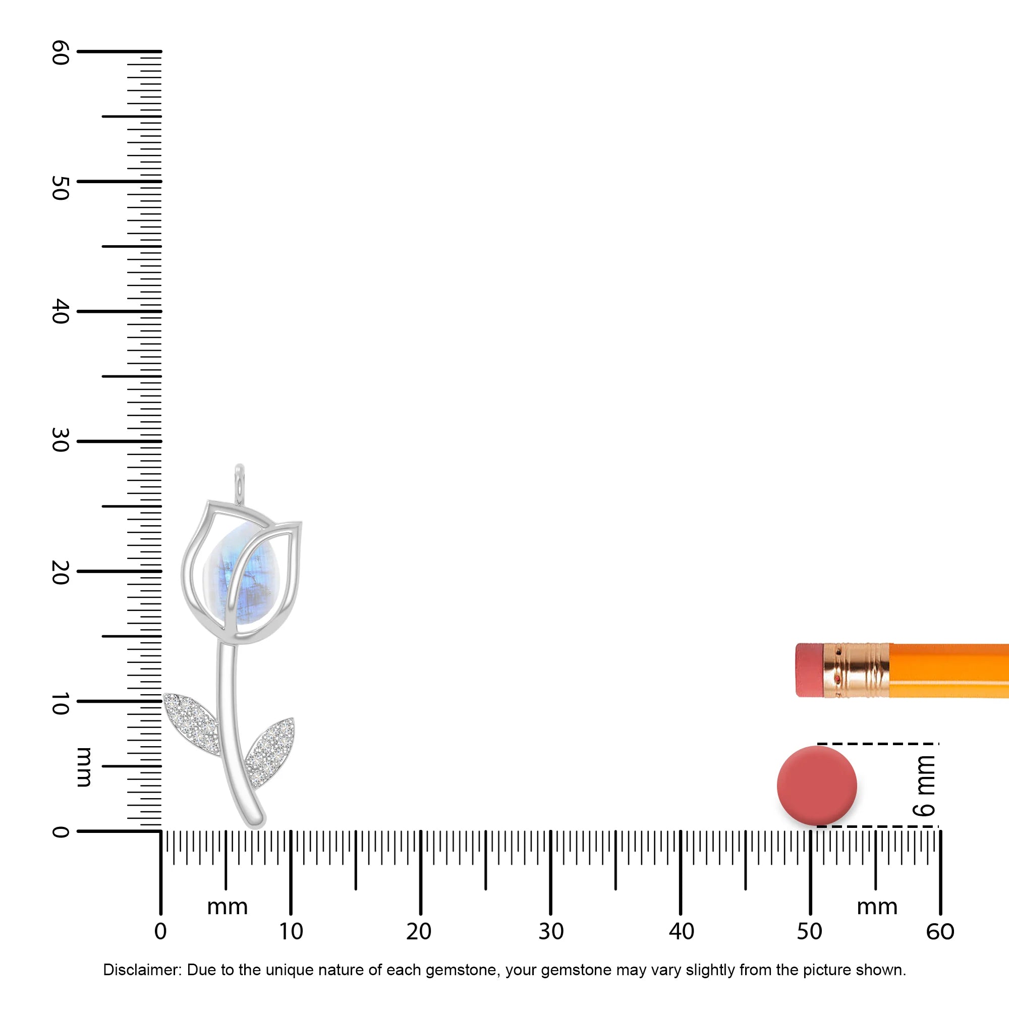 rainbow moonstone tulip necklaces in sterling silver 