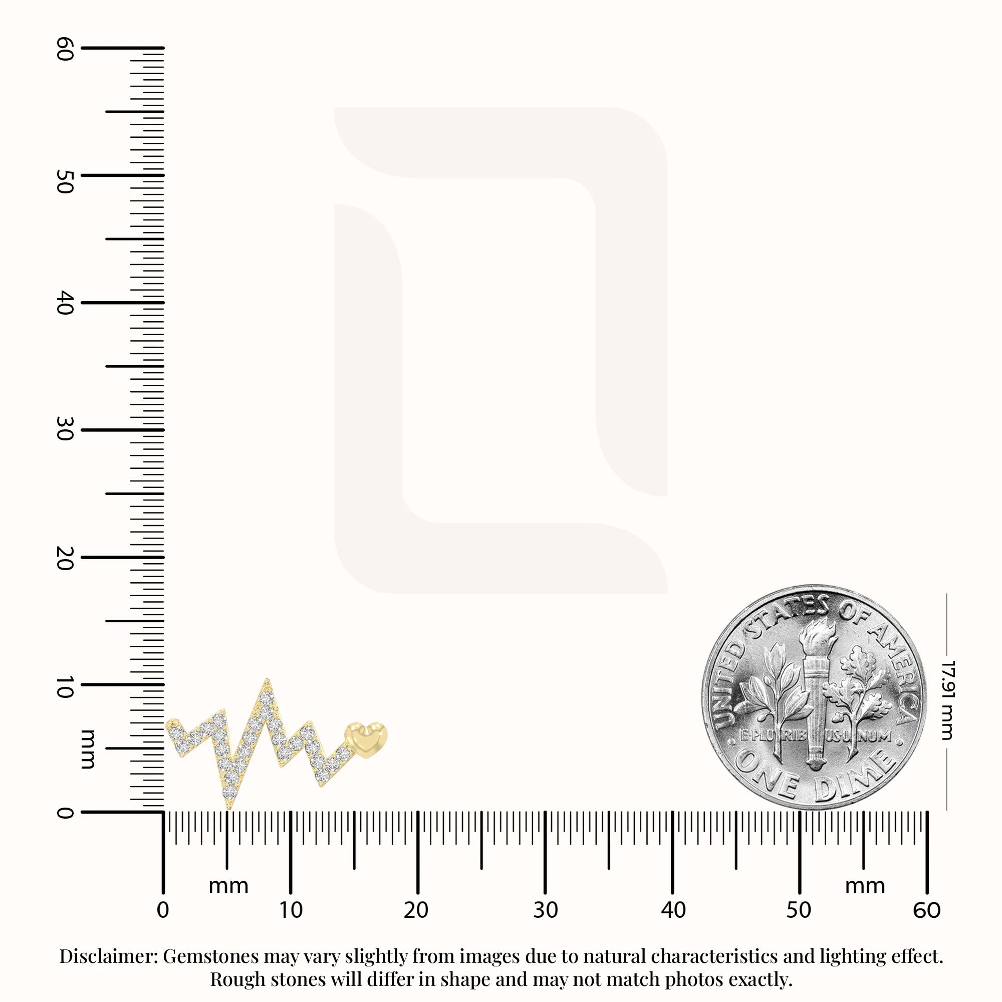 moissanite heartbeat stud earrings in yellow gold vermeil 