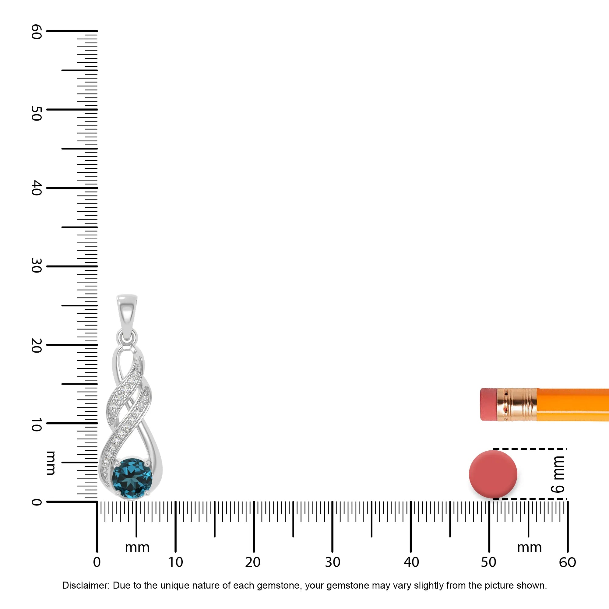 natural london-blue-topaz infinity necklaces in sterling silver 