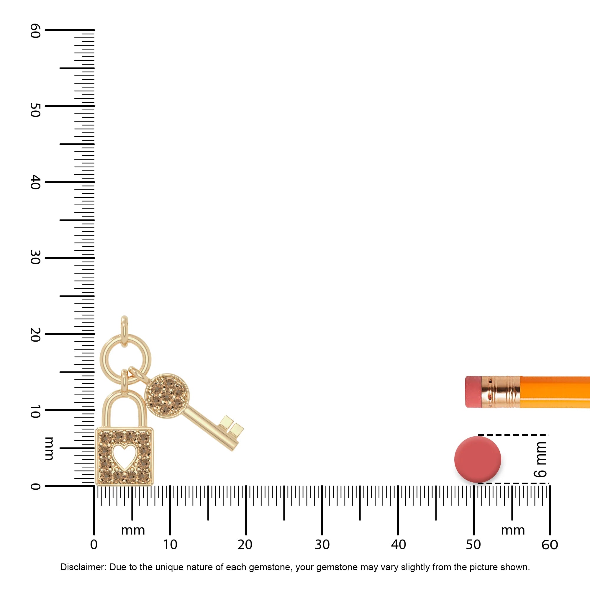 natural citrine lock & key necklaces in yellow gold vermeil 