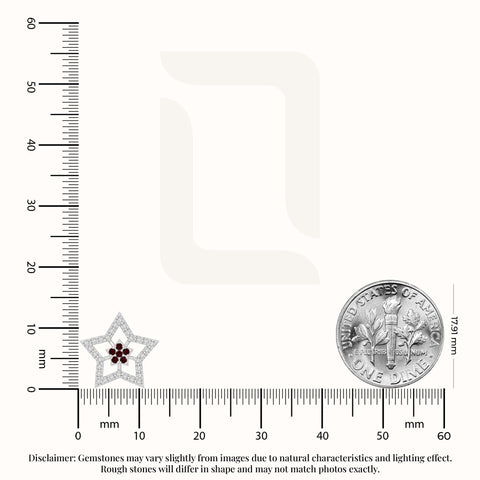 natural garnet star stud earrings in sterling silver 