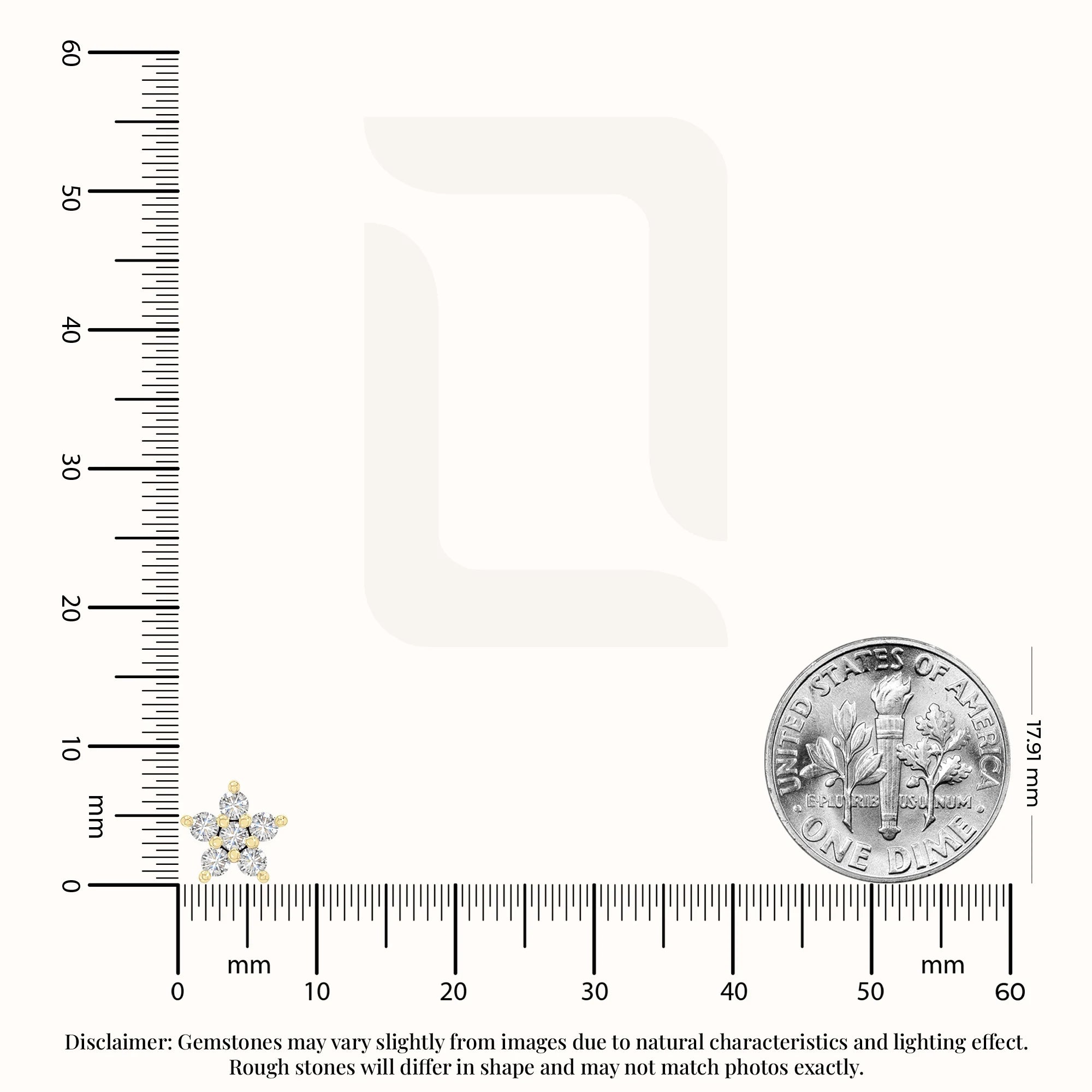 moissanite flower stud earrings in yellow gold vermeil 