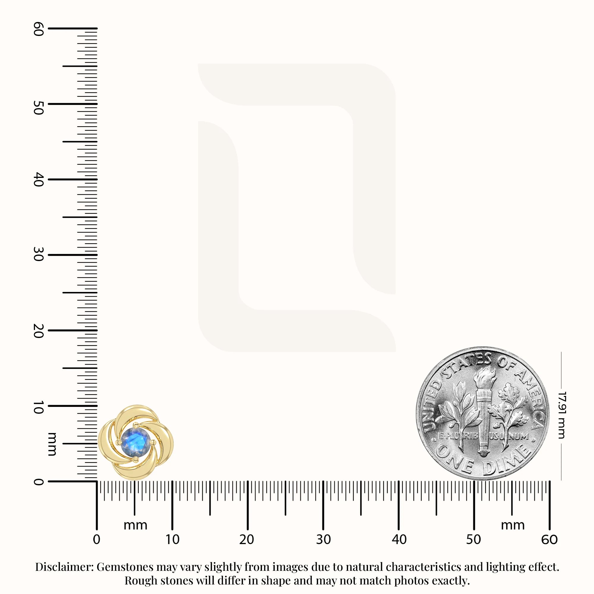 natural labradorite flower stud earrings in yellow gold vermeil 