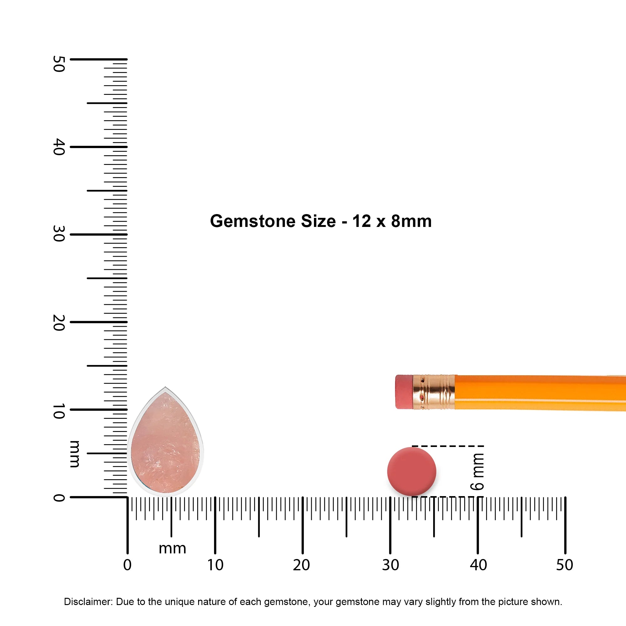 natural rose-quartz pear shape pendant necklace