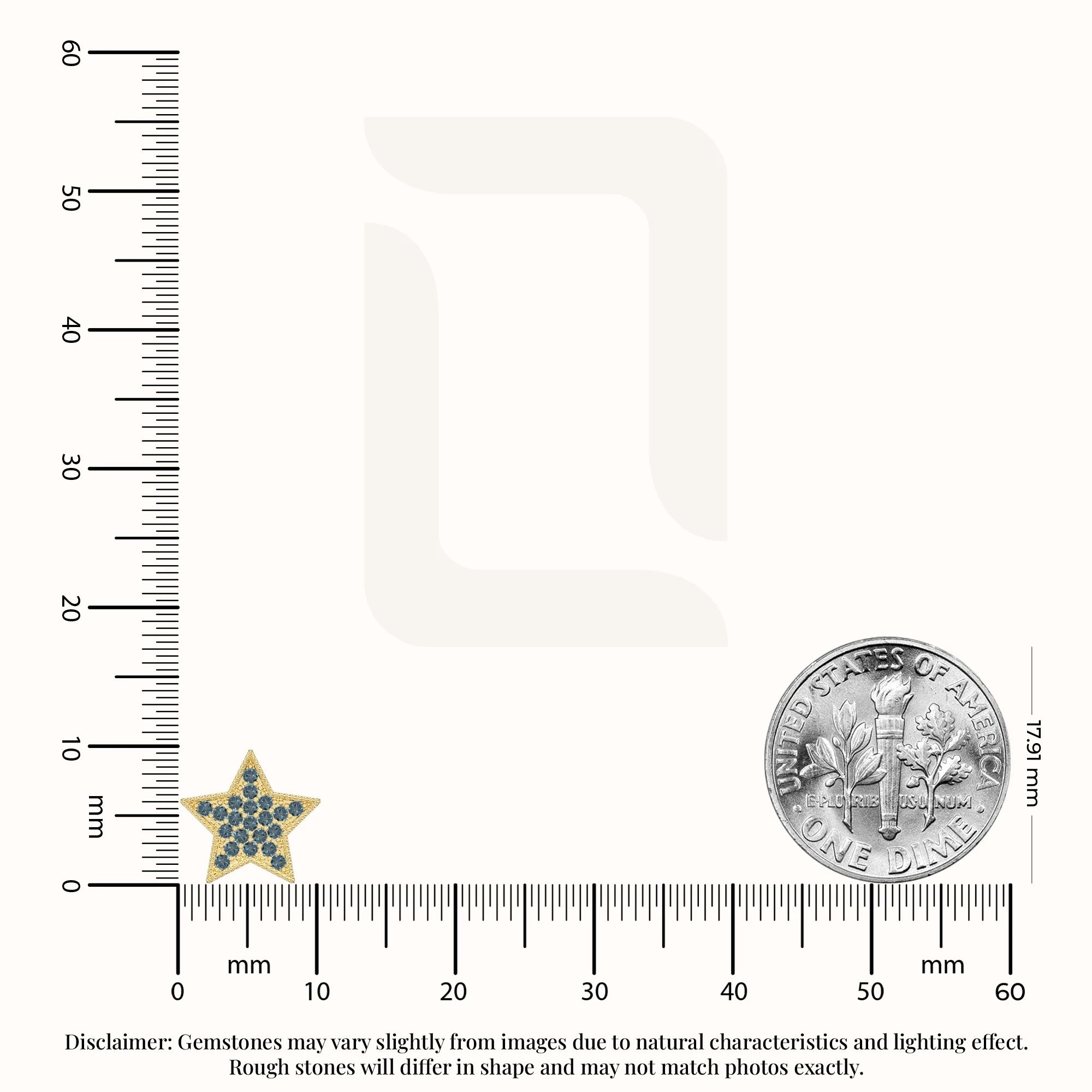 natural london-blue-topaz star stud earrings in yellow gold vermeil 