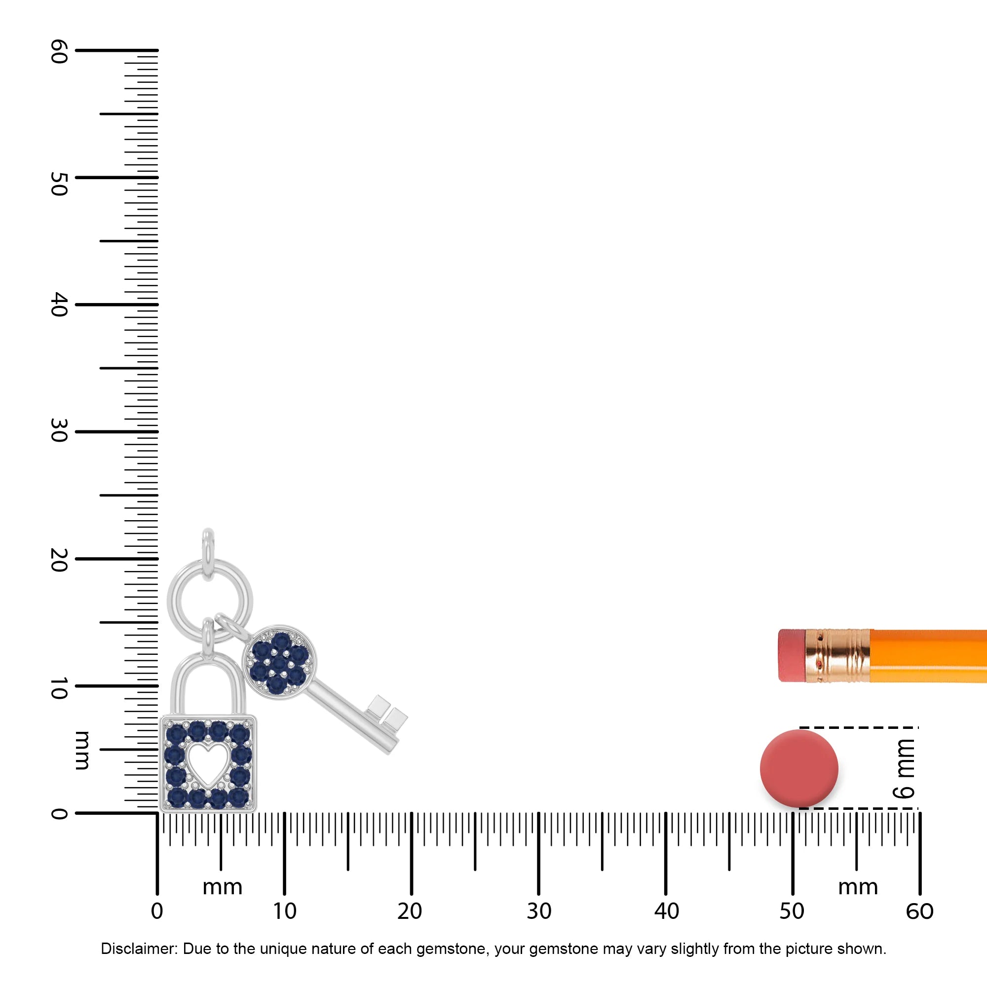 natural blue-sapphire lock & key necklaces in sterling silver 