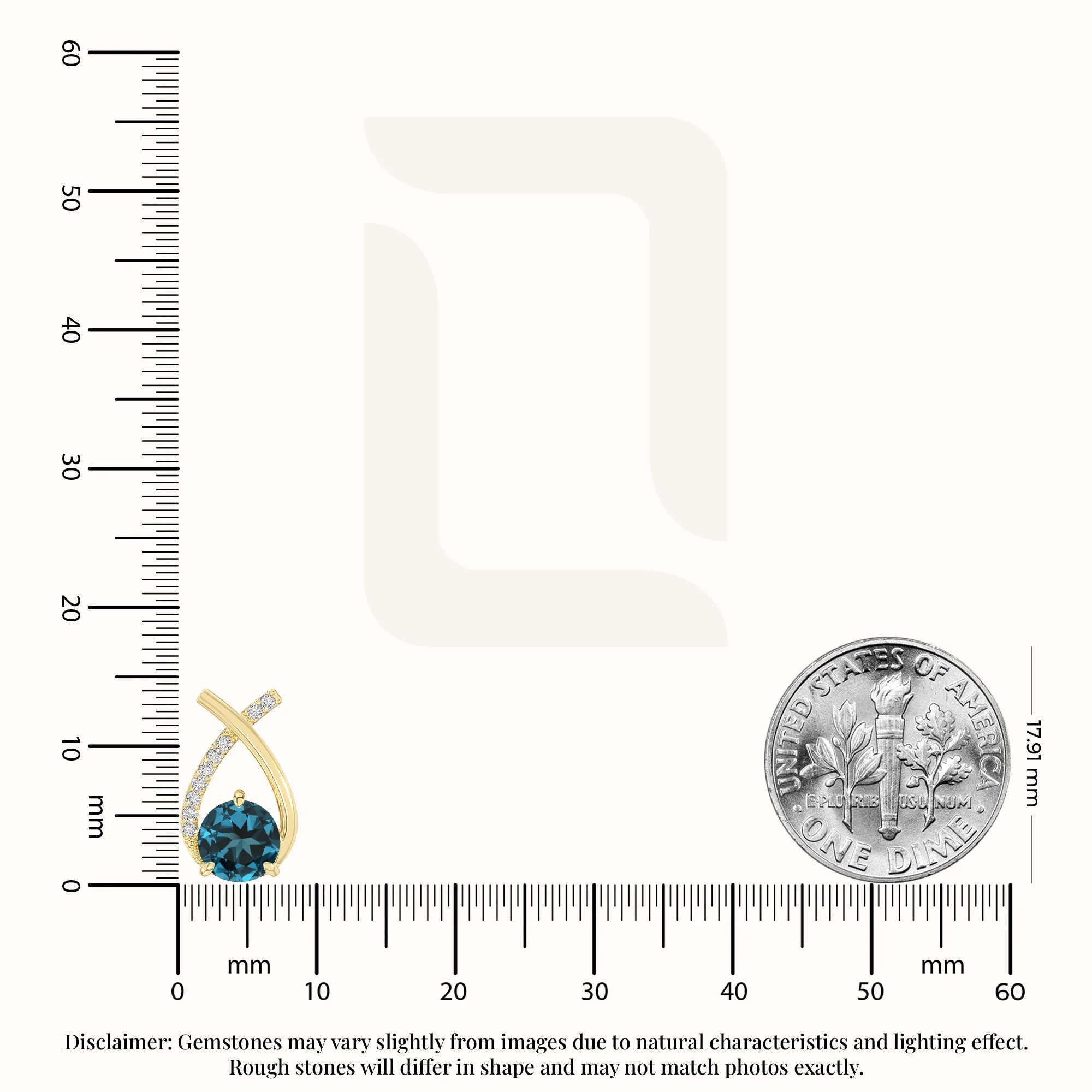 natural london-blue-topaz fishtail stud earrings in yellow gold vermeil 