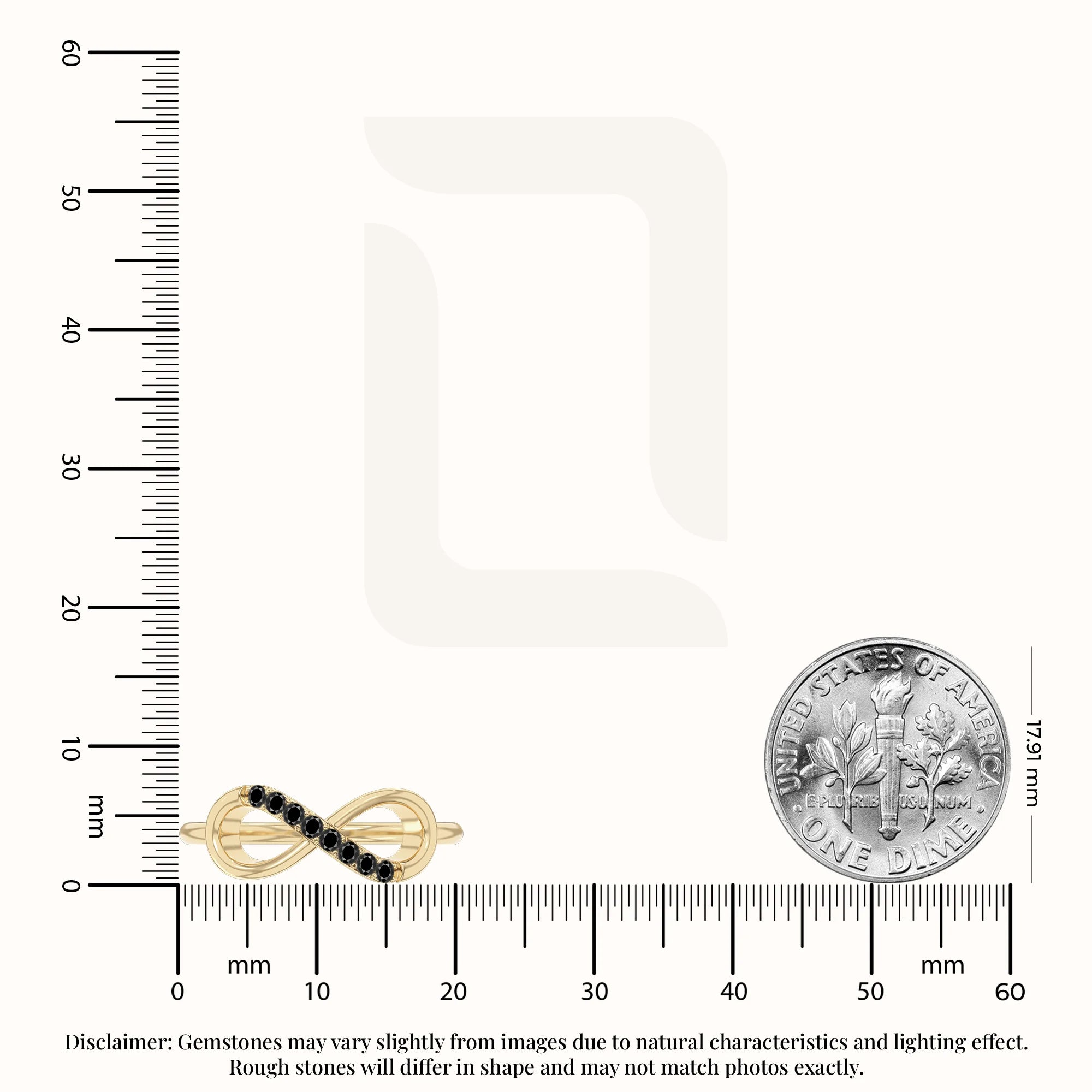 natural black onyx infinity promise rings in yellow gold vermeil