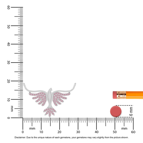 natural pink-tourmaline phoenix eagle necklaces in sterling silver 