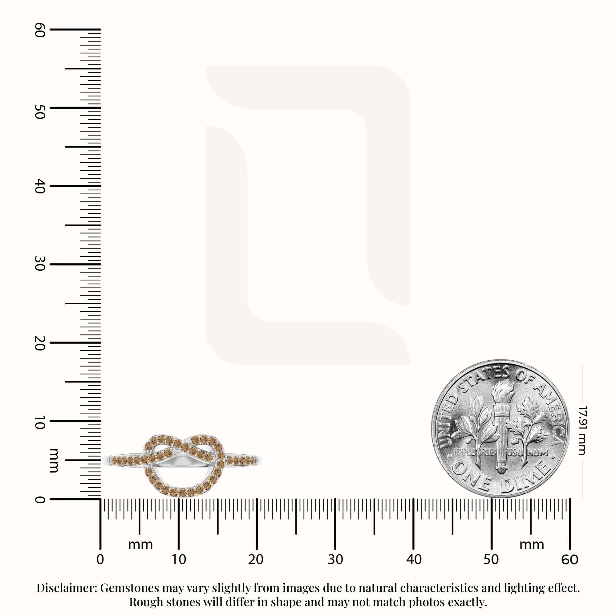 natural citrine infinity knot promise rings in sterling silver 