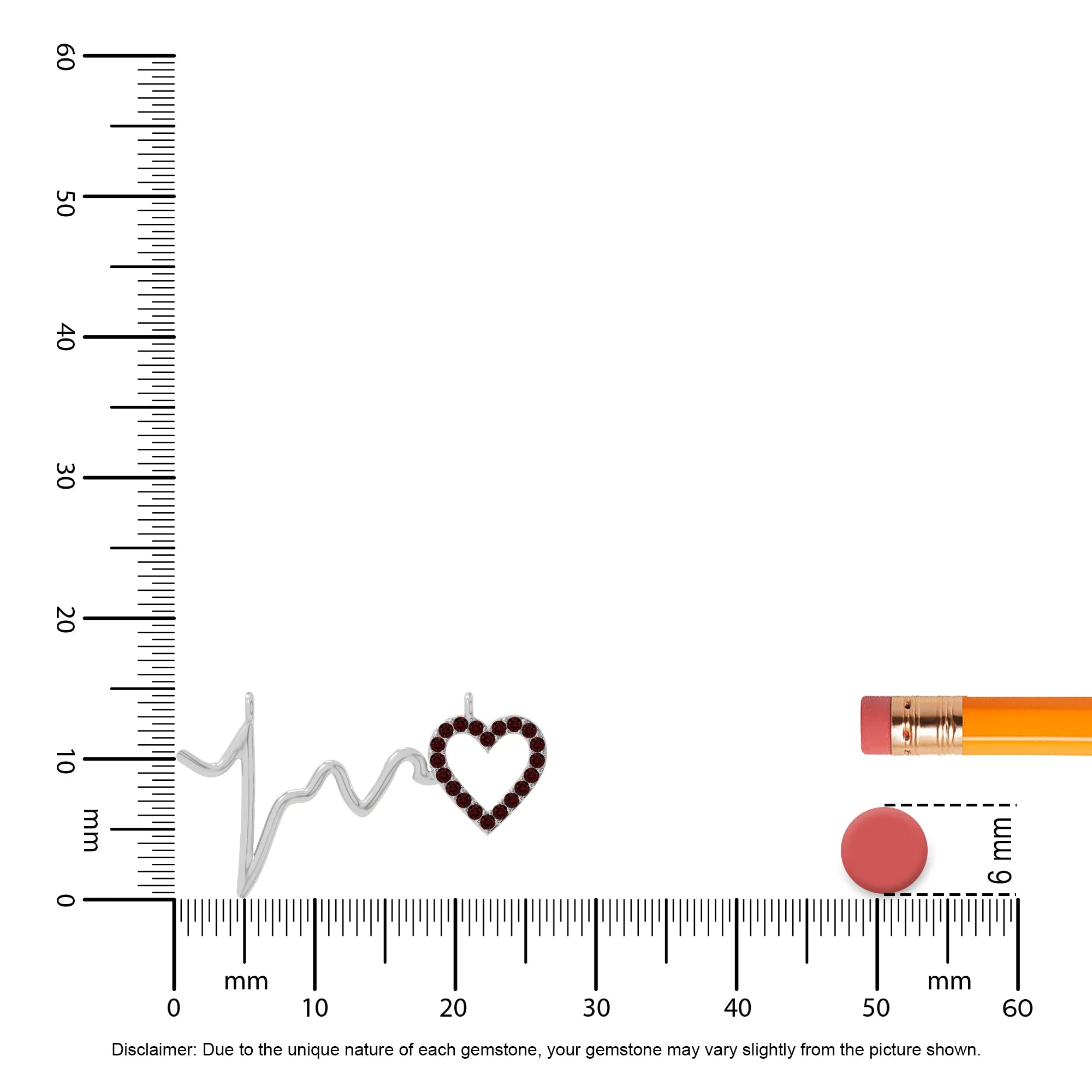 natural garnet heartbeat necklaces in sterling silver 