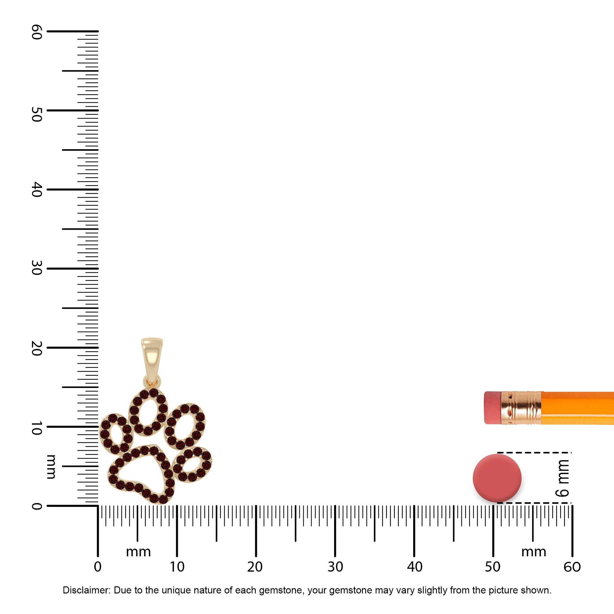 natural garnet dog paw knot necklaces in yellow gold vermeil 