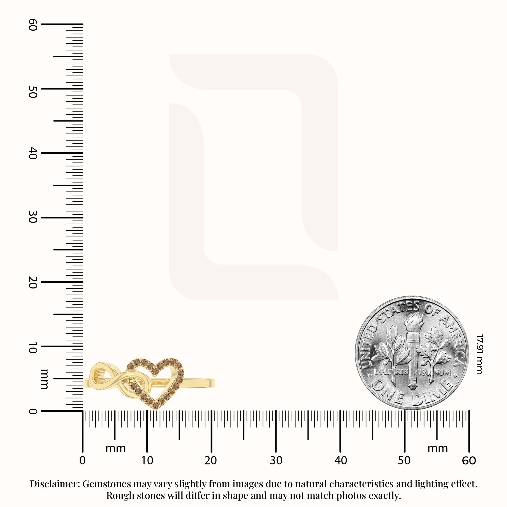 natural citrine infinity heart promise rings in yellow gold vermeil